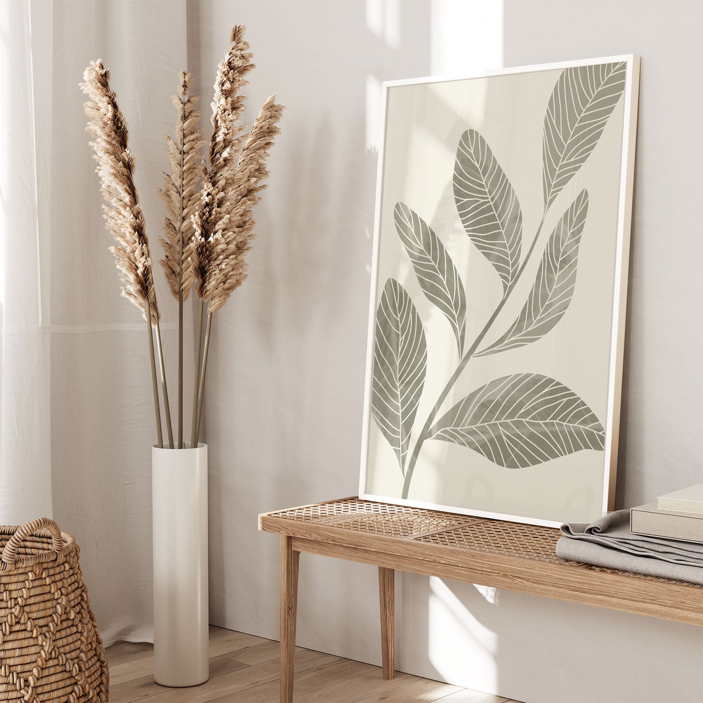 Ethan Taylor 'Sage Green Leaves II' Framed Art Print