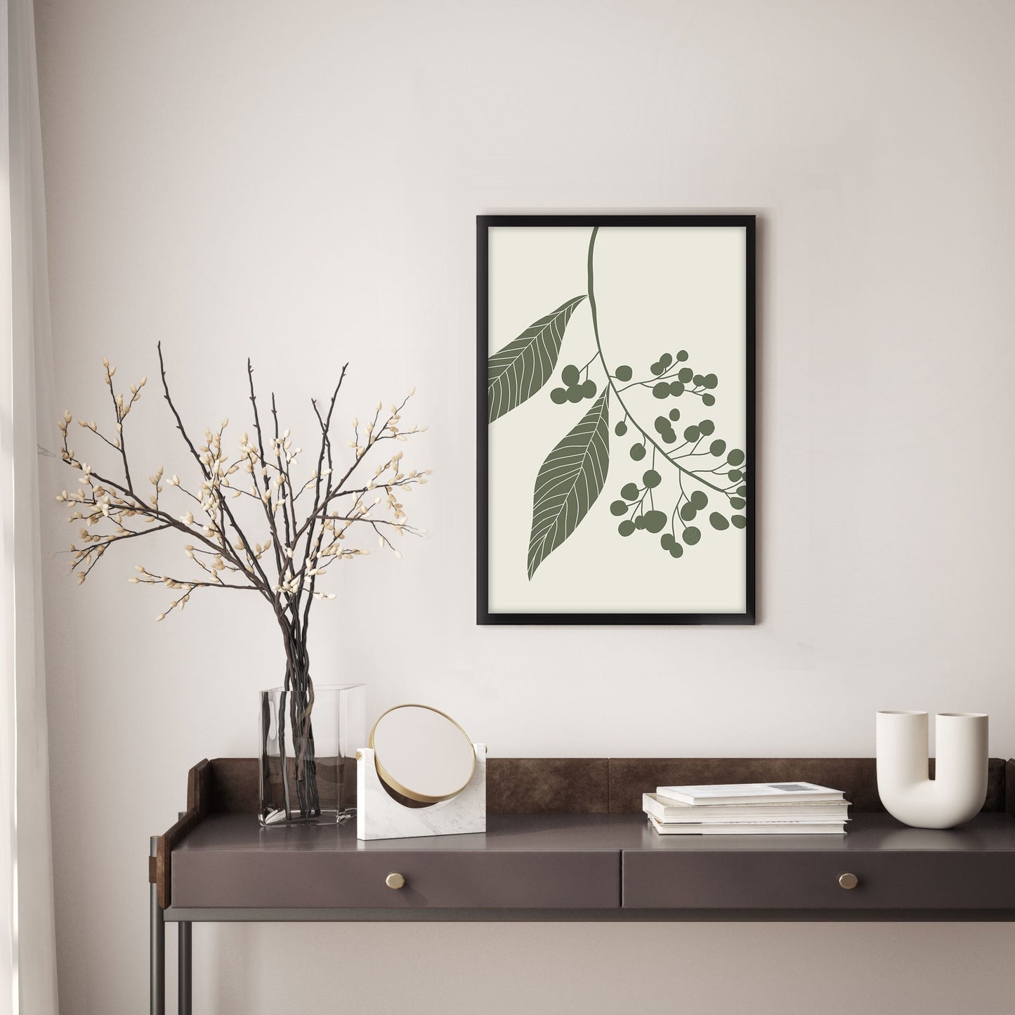 Ethan Taylor 'Sage Green Leaves III' Framed Art Print