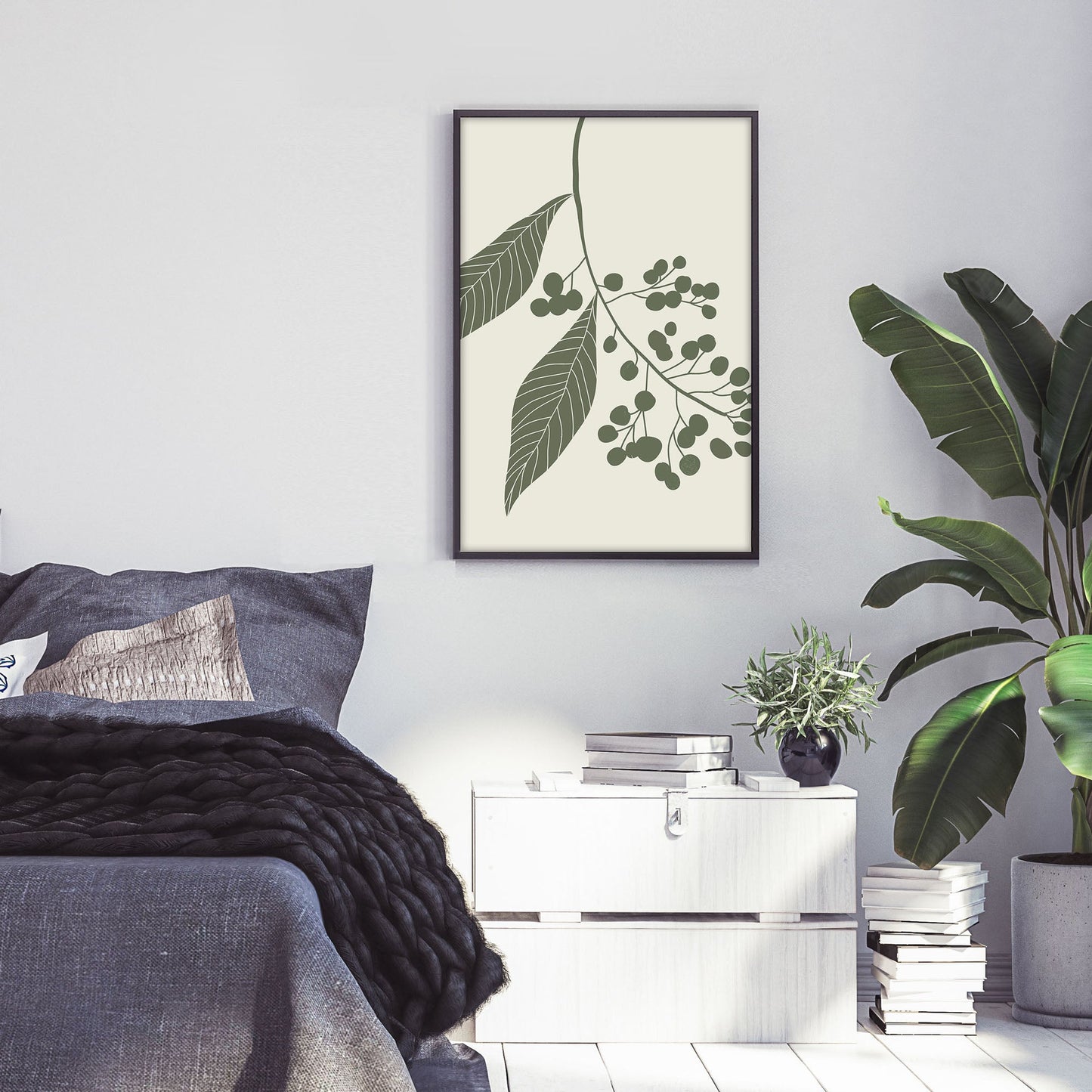 Ethan Taylor 'Sage Green Leaves III' Framed Art Print