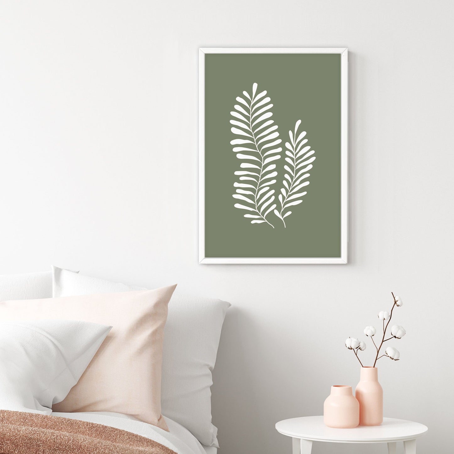 Ethan Taylor 'Sage Green Leaf' Framed Art Print