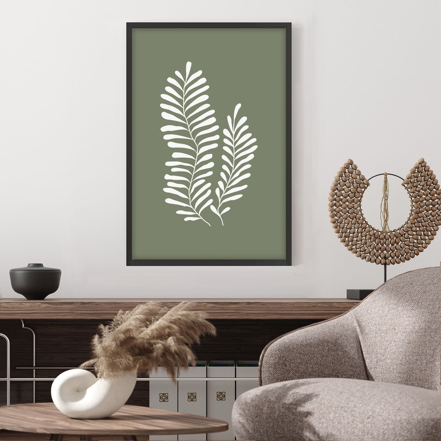 Ethan Taylor 'Sage Green Leaf' Framed Art Print