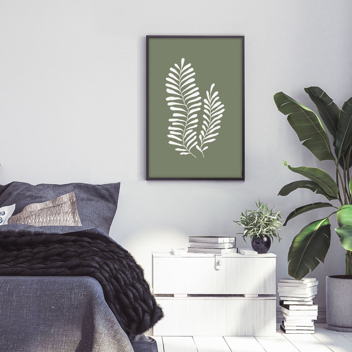 Ethan Taylor 'Sage Green Leaf' Framed Art Print