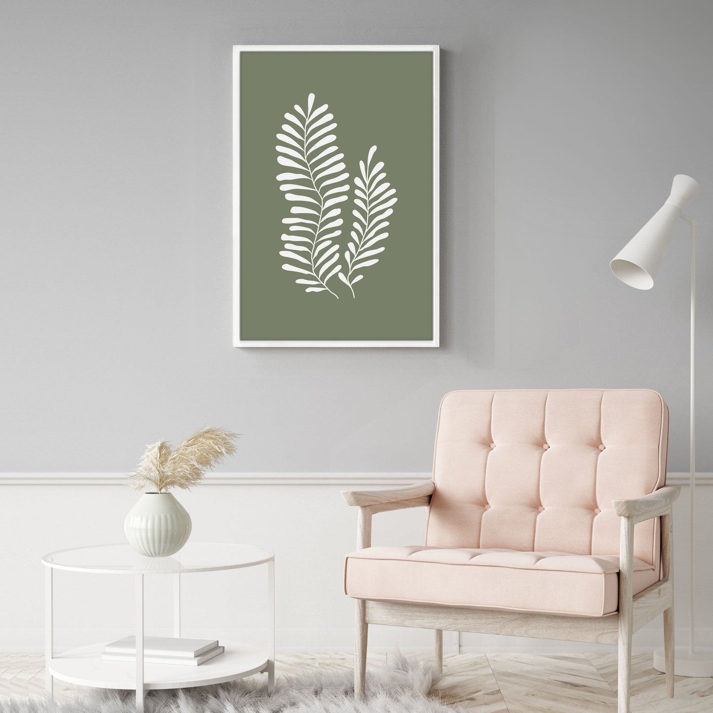 Ethan Taylor 'Sage Green Leaf' Framed Art Print