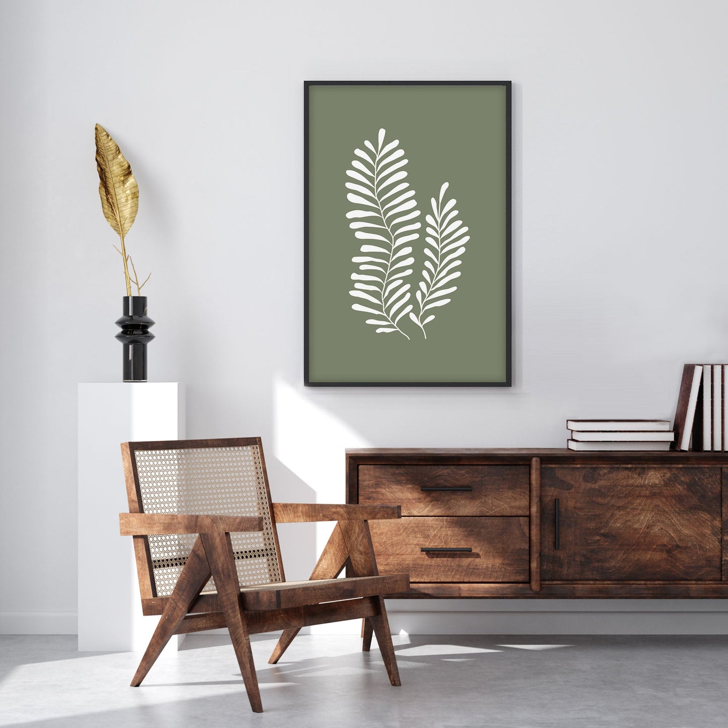 Ethan Taylor 'Sage Green Leaf' Framed Art Print