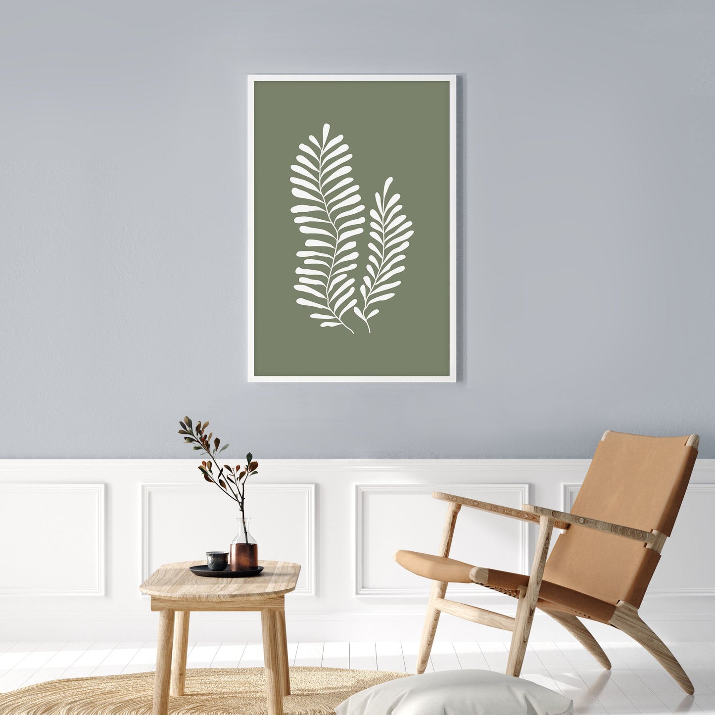 Ethan Taylor 'Sage Green Leaf' Framed Art Print