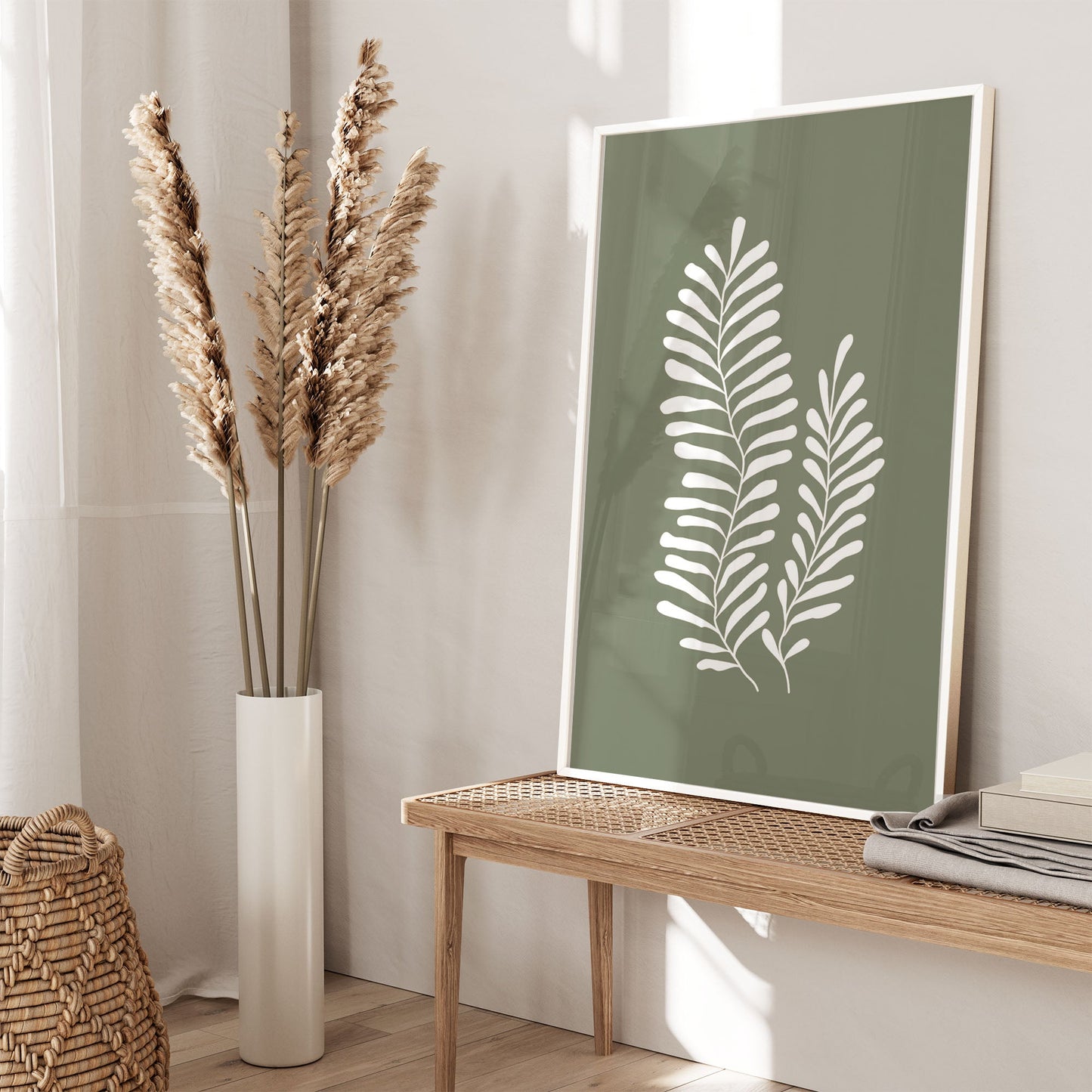 Ethan Taylor 'Sage Green Leaf' Framed Art Print