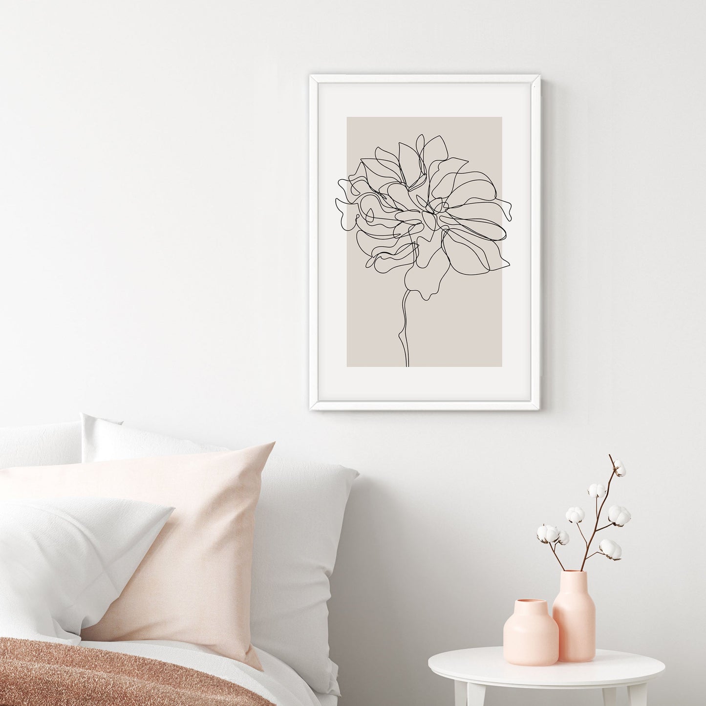 Ethan Taylor 'Flower Neutral Beige' Framed Art Print