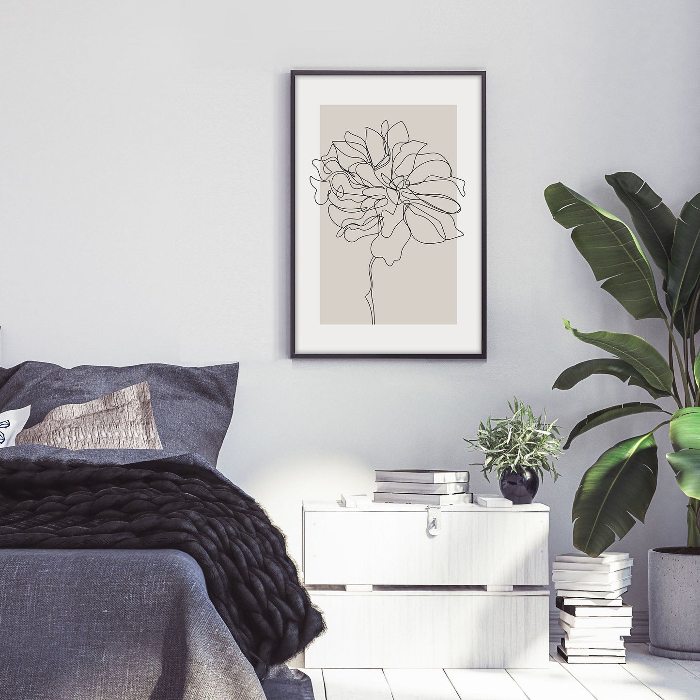 Ethan Taylor 'Flower Neutral Beige' Framed Art Print