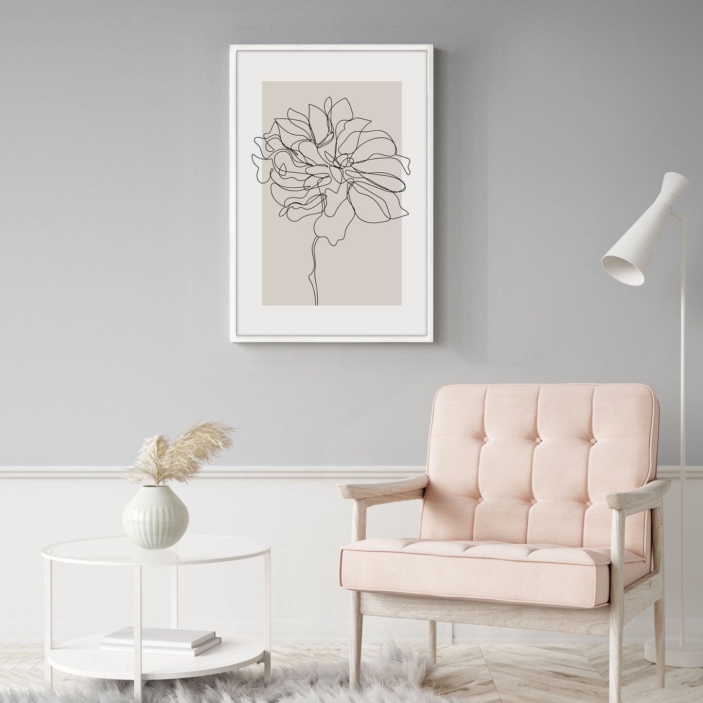 Ethan Taylor 'Flower Neutral Beige' Framed Art Print