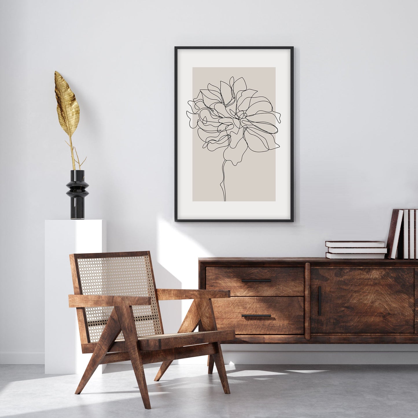 Ethan Taylor 'Flower Neutral Beige' Framed Art Print