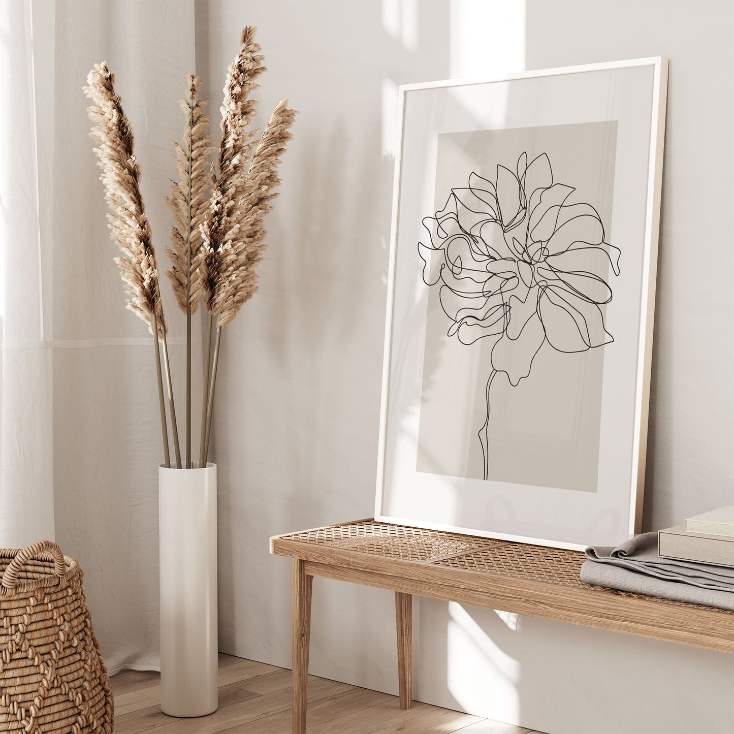 Ethan Taylor 'Flower Neutral Beige' Framed Art Print