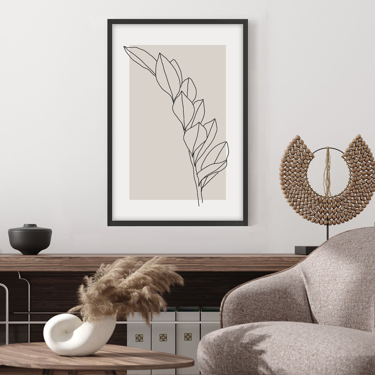 Ethan Taylor 'Plant III Neutral Beige' Framed Art Print