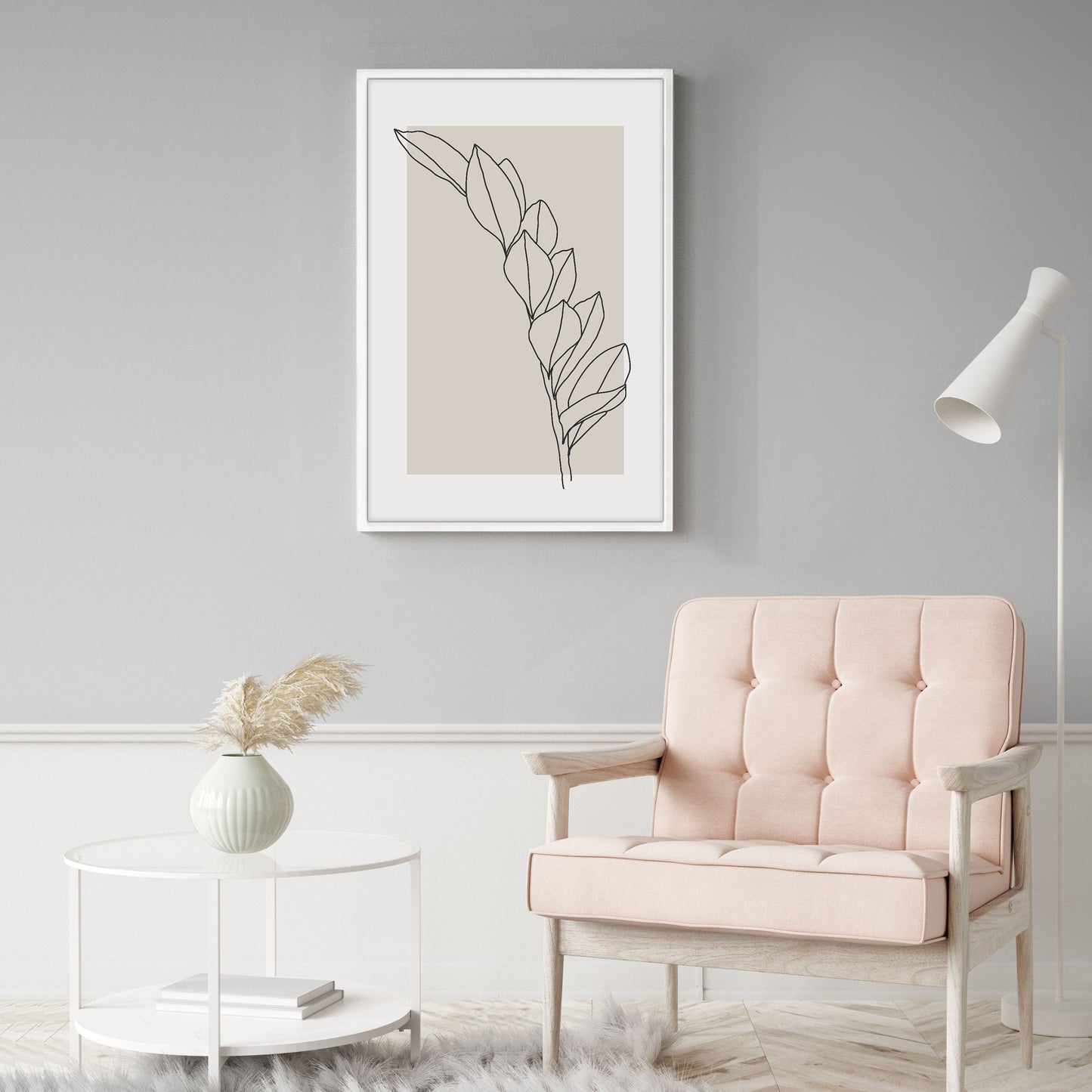 Ethan Taylor 'Plant III Neutral Beige' Framed Art Print