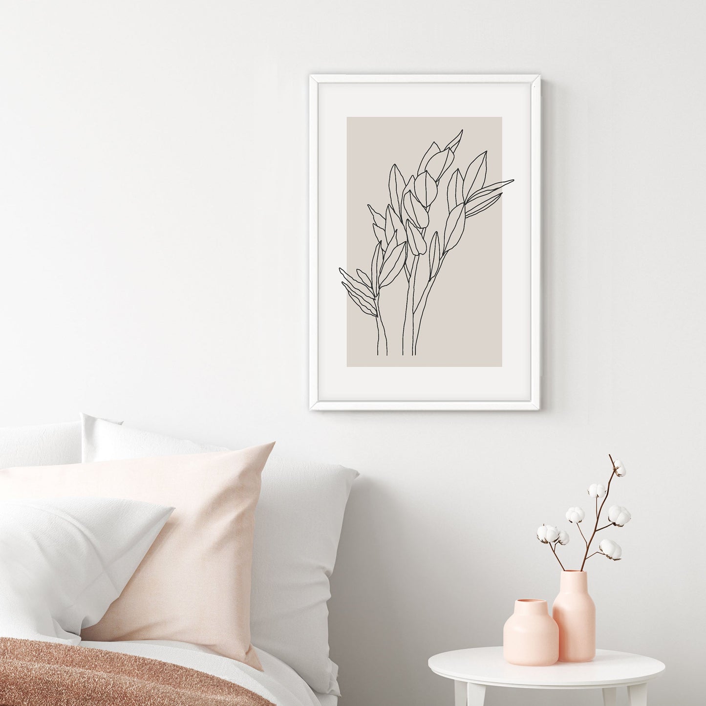 Ethan Taylor 'Plant I Neutral Beige' Framed Art Print