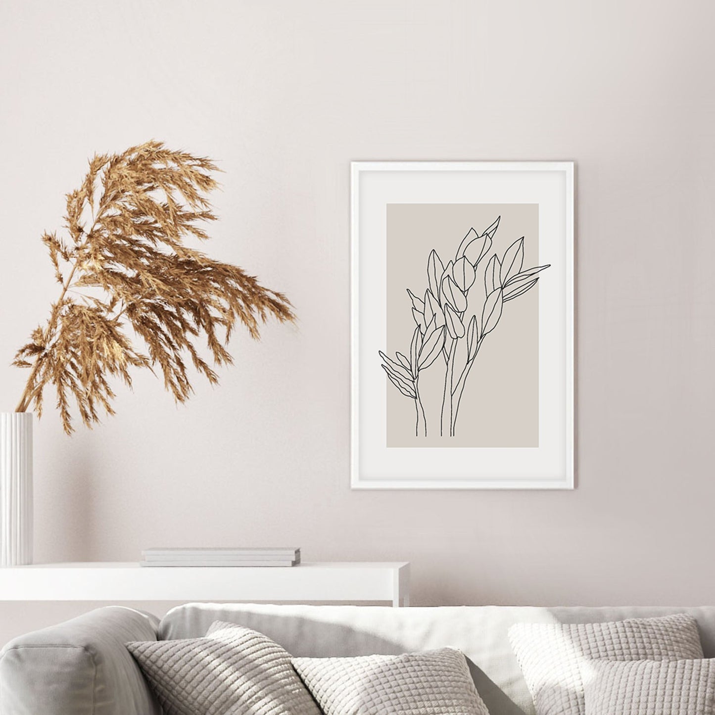 Ethan Taylor 'Plant I Neutral Beige' Framed Art Print