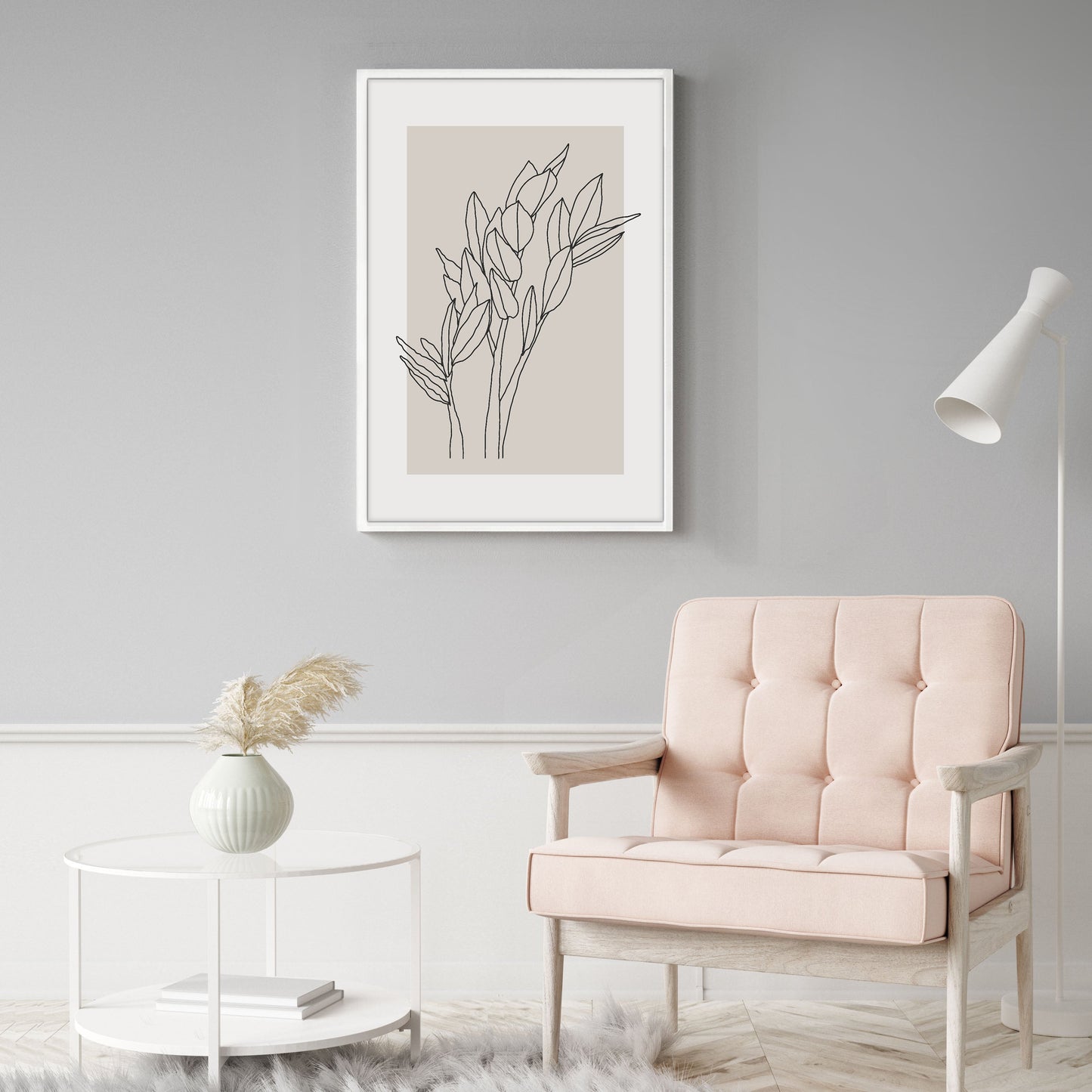 Ethan Taylor 'Plant I Neutral Beige' Framed Art Print