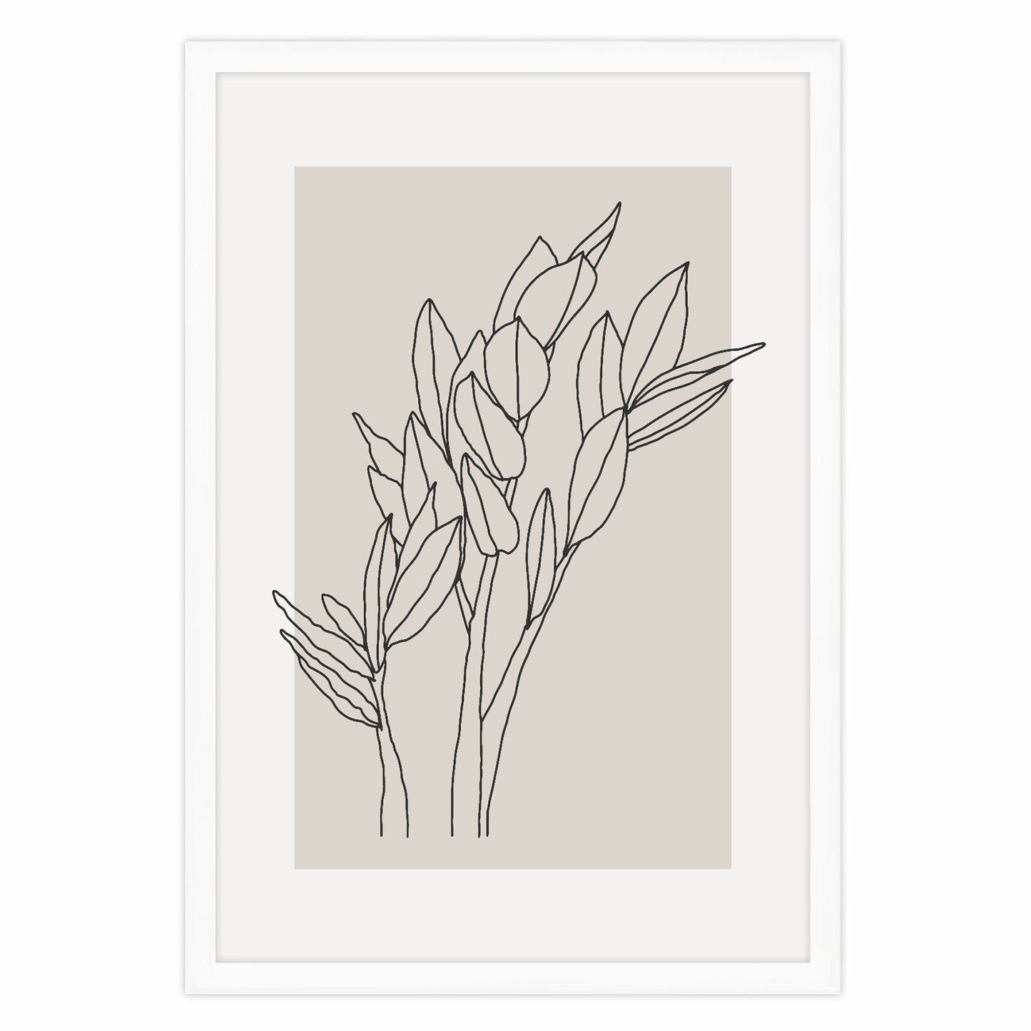 Ethan Taylor 'Plant I Neutral Beige' Framed Art Print