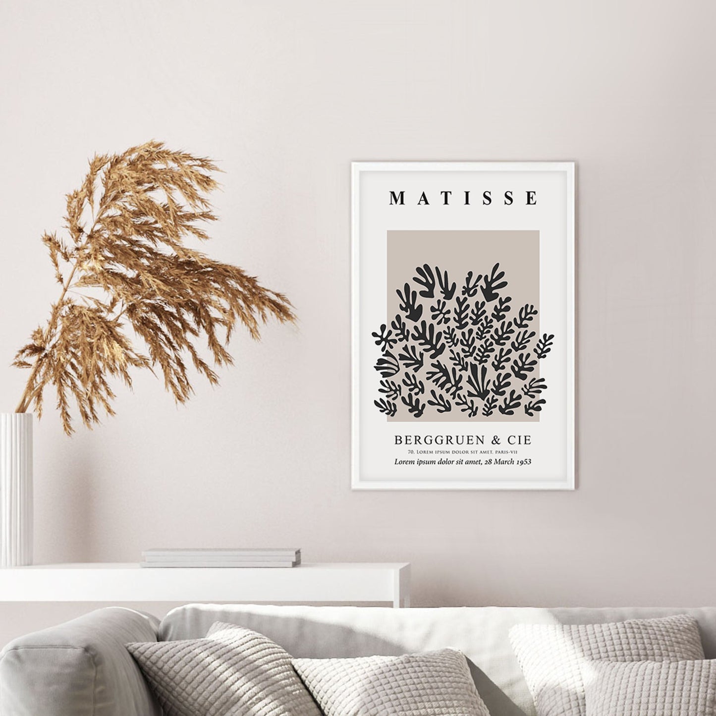 Ethan Taylor 'Matisse Cutouts Black & Beige' Framed Art Print