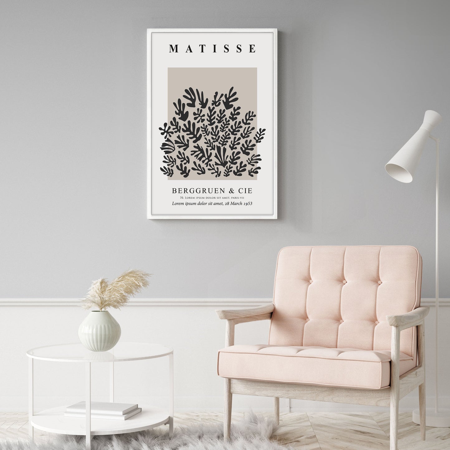 Ethan Taylor 'Matisse Cutouts Black & Beige' Framed Art Print