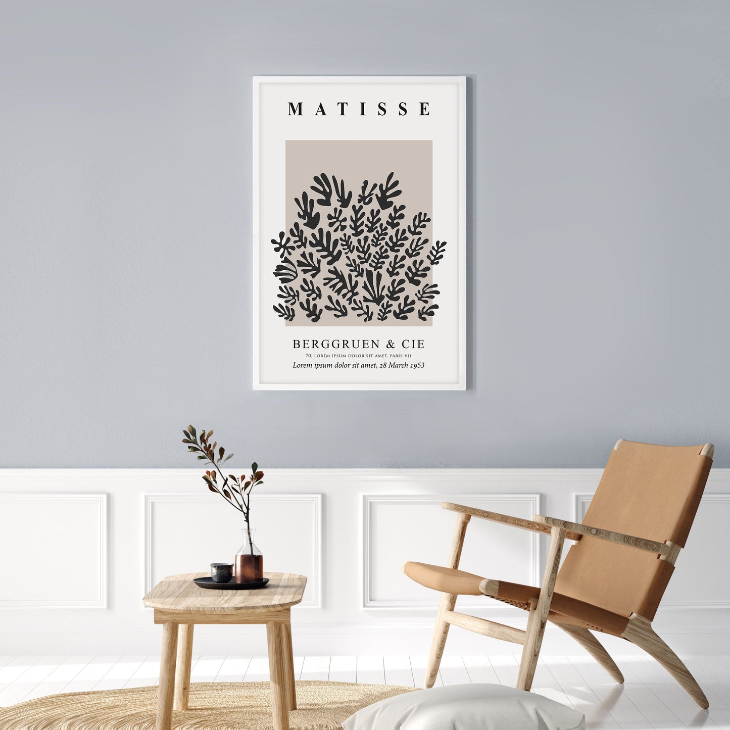 Ethan Taylor 'Matisse Cutouts Black & Beige' Framed Art Print