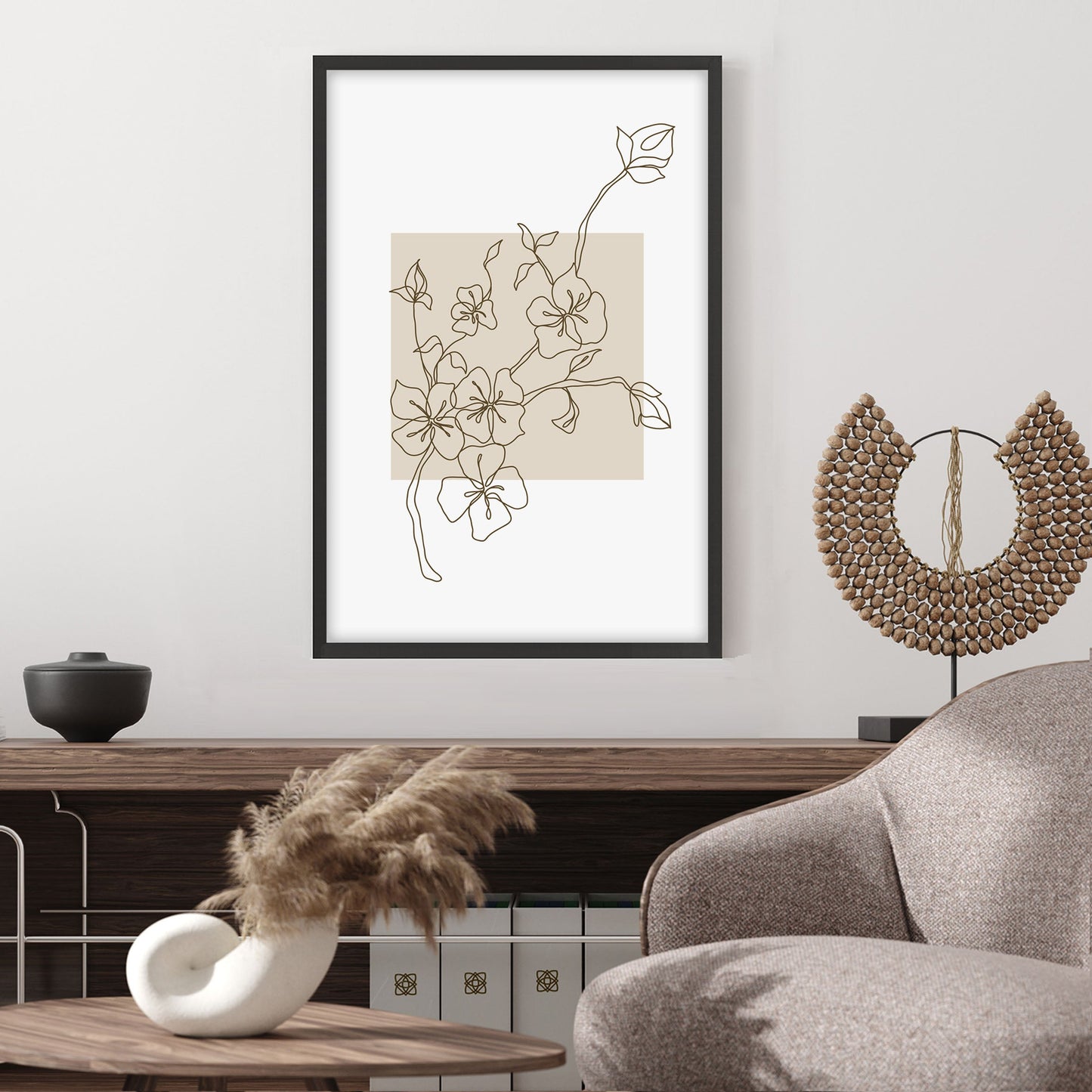 Ethan Taylor 'The Flowers Beige' Framed Art Print