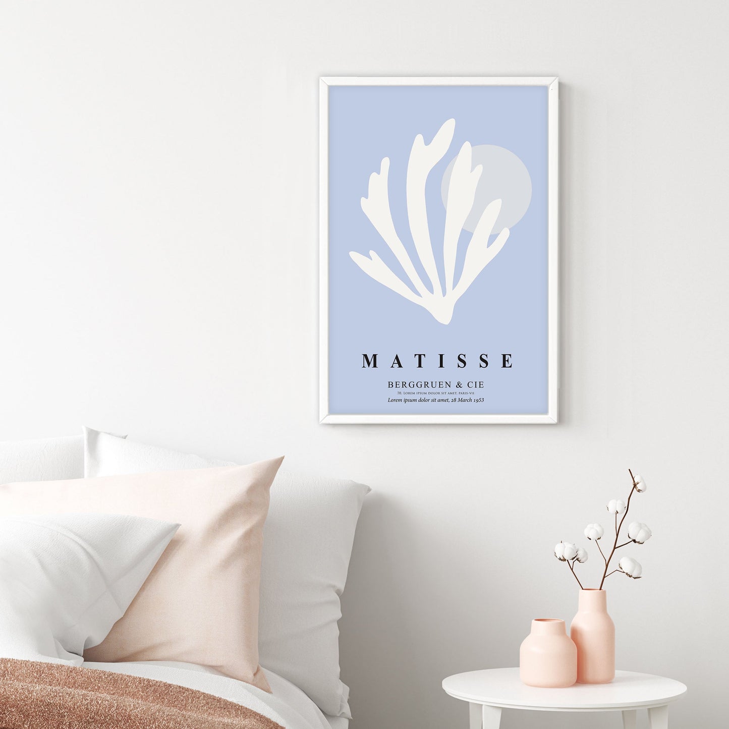 Ethan Taylor 'Matisse Shell Soft Blue' Framed Art Print