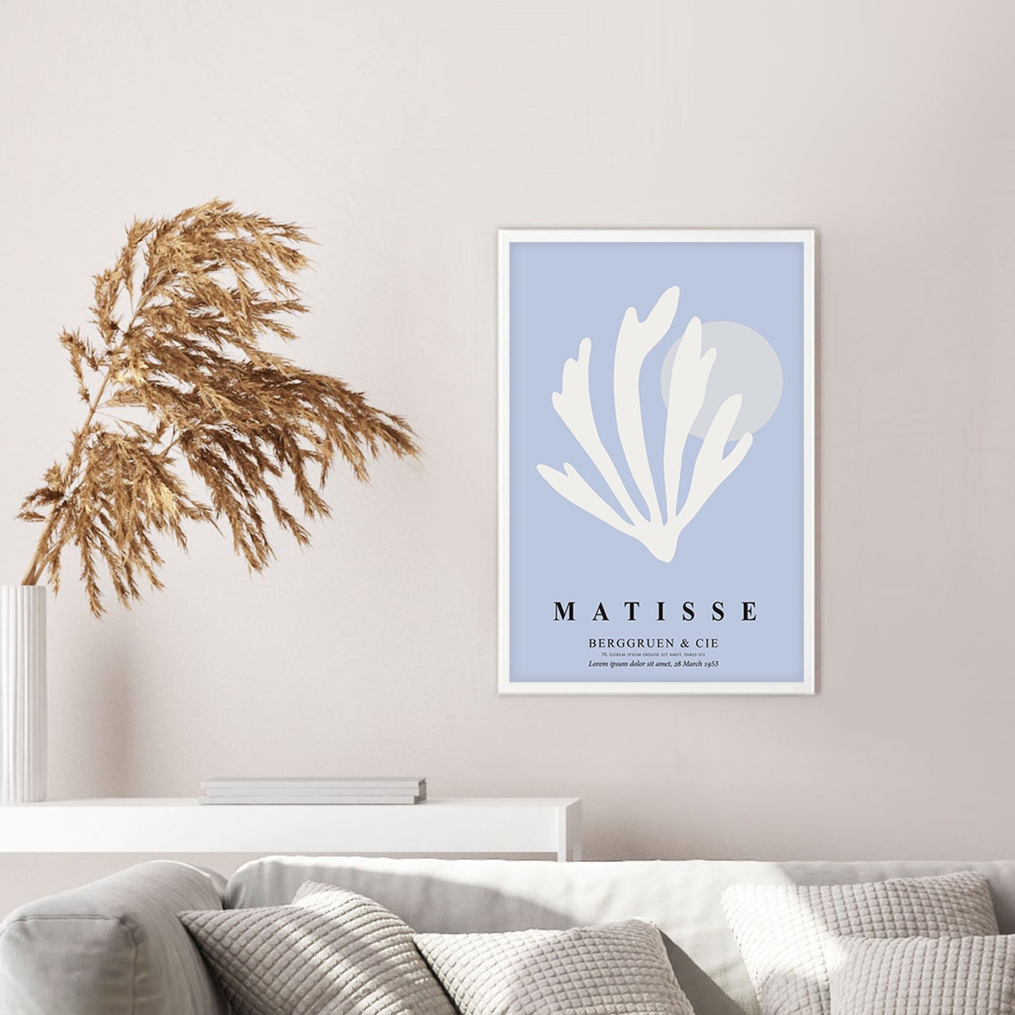 Ethan Taylor 'Matisse Shell Soft Blue' Framed Art Print