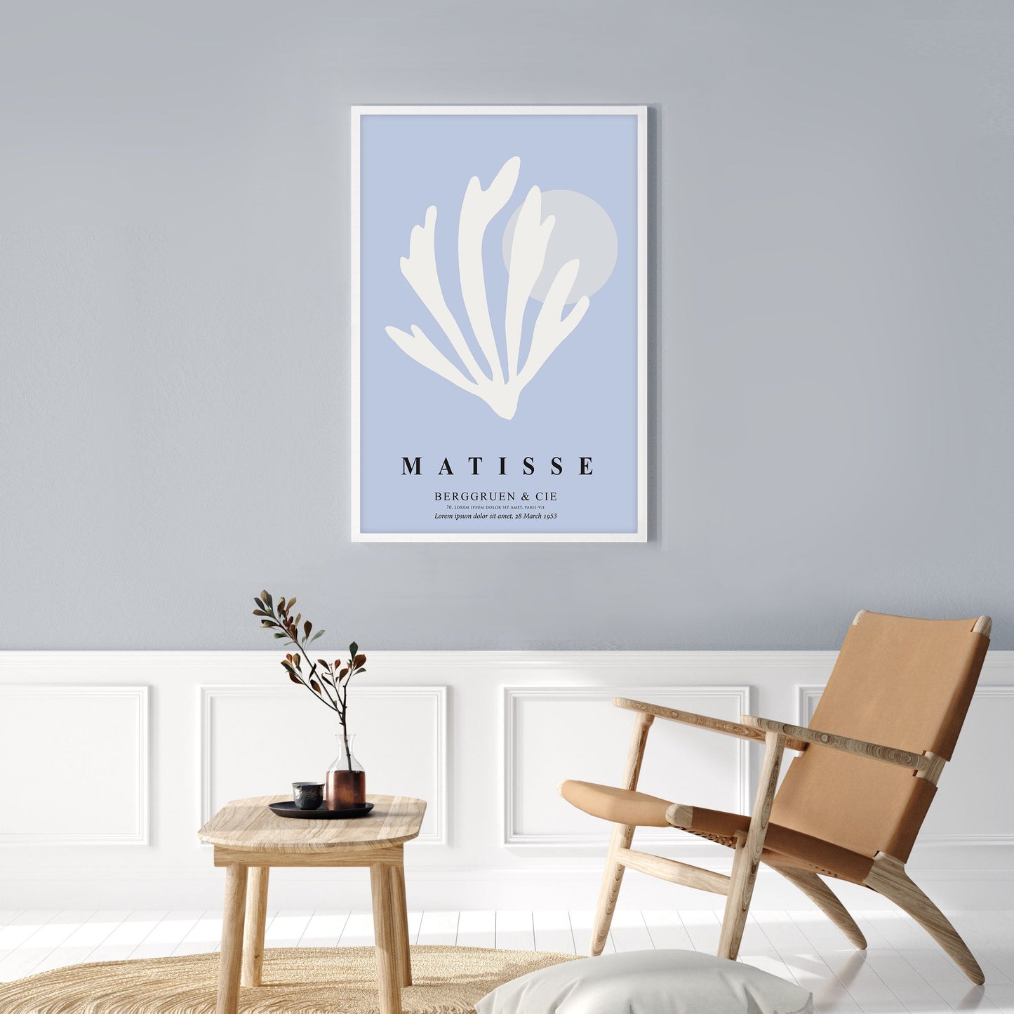 Ethan Taylor 'Matisse Shell Soft Blue' Framed Art Print