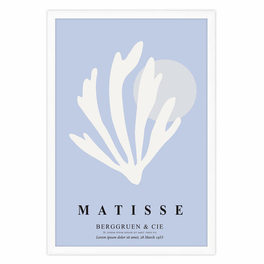 Ethan Taylor 'Matisse Shell Soft Blue' Framed Art Print