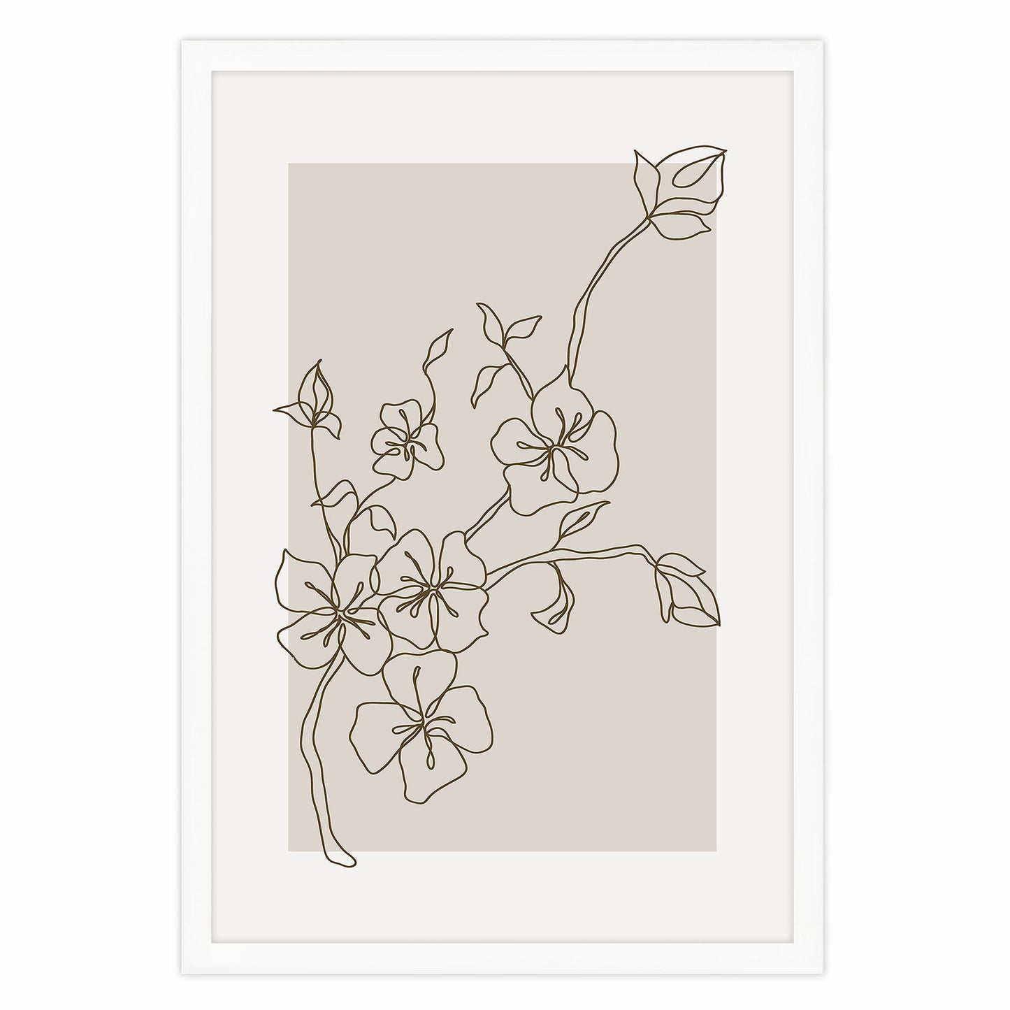 Ethan Taylor 'Flowers Beige' Framed Art Print