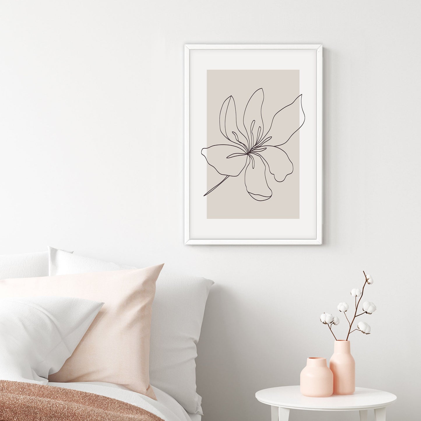 Ethan Taylor 'Flower Beige' Framed Art Print