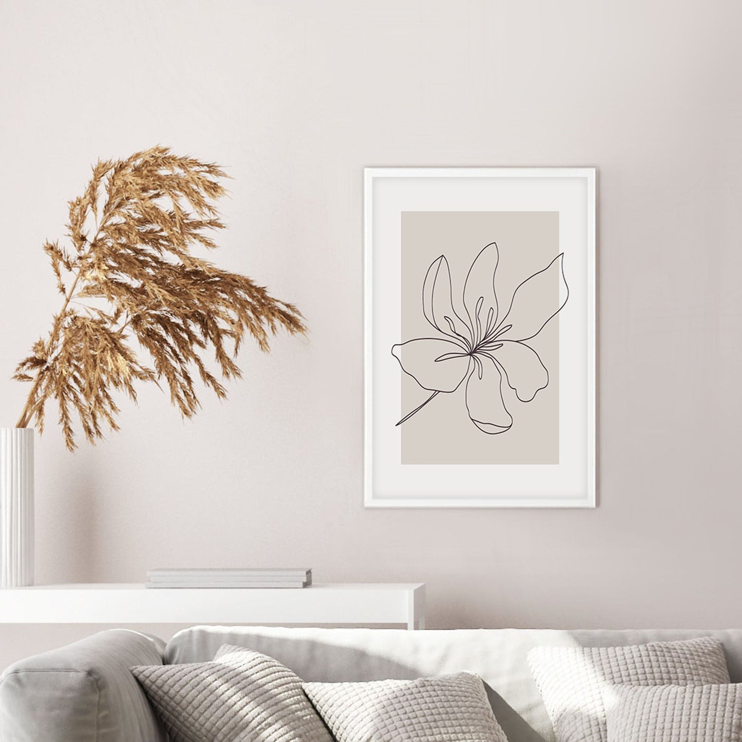 Ethan Taylor 'Flower Beige' Framed Art Print