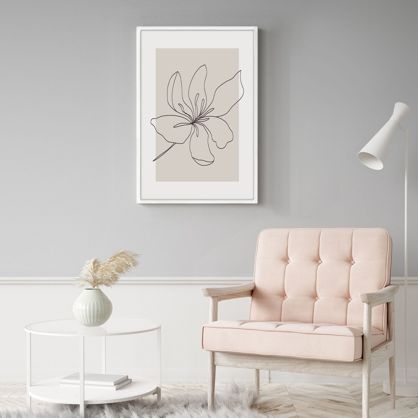 Ethan Taylor 'Flower Beige' Framed Art Print