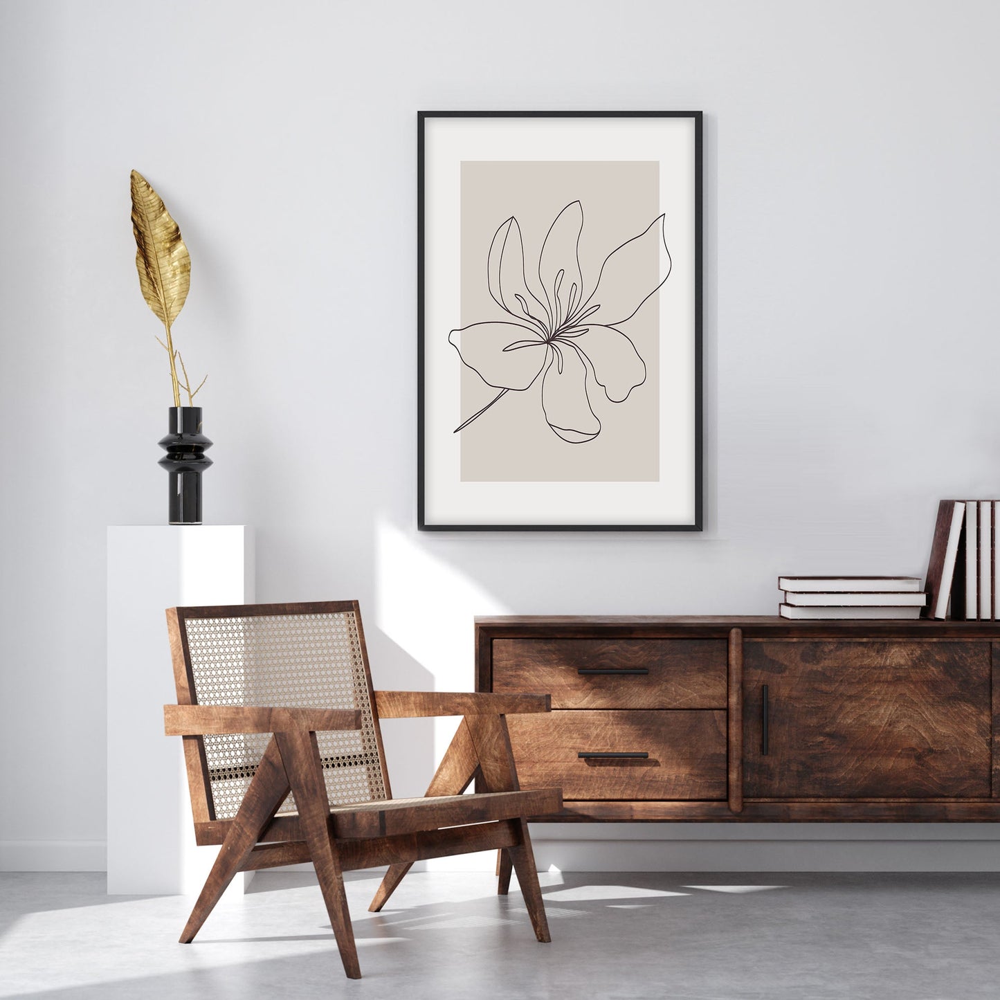 Ethan Taylor 'Flower Beige' Framed Art Print