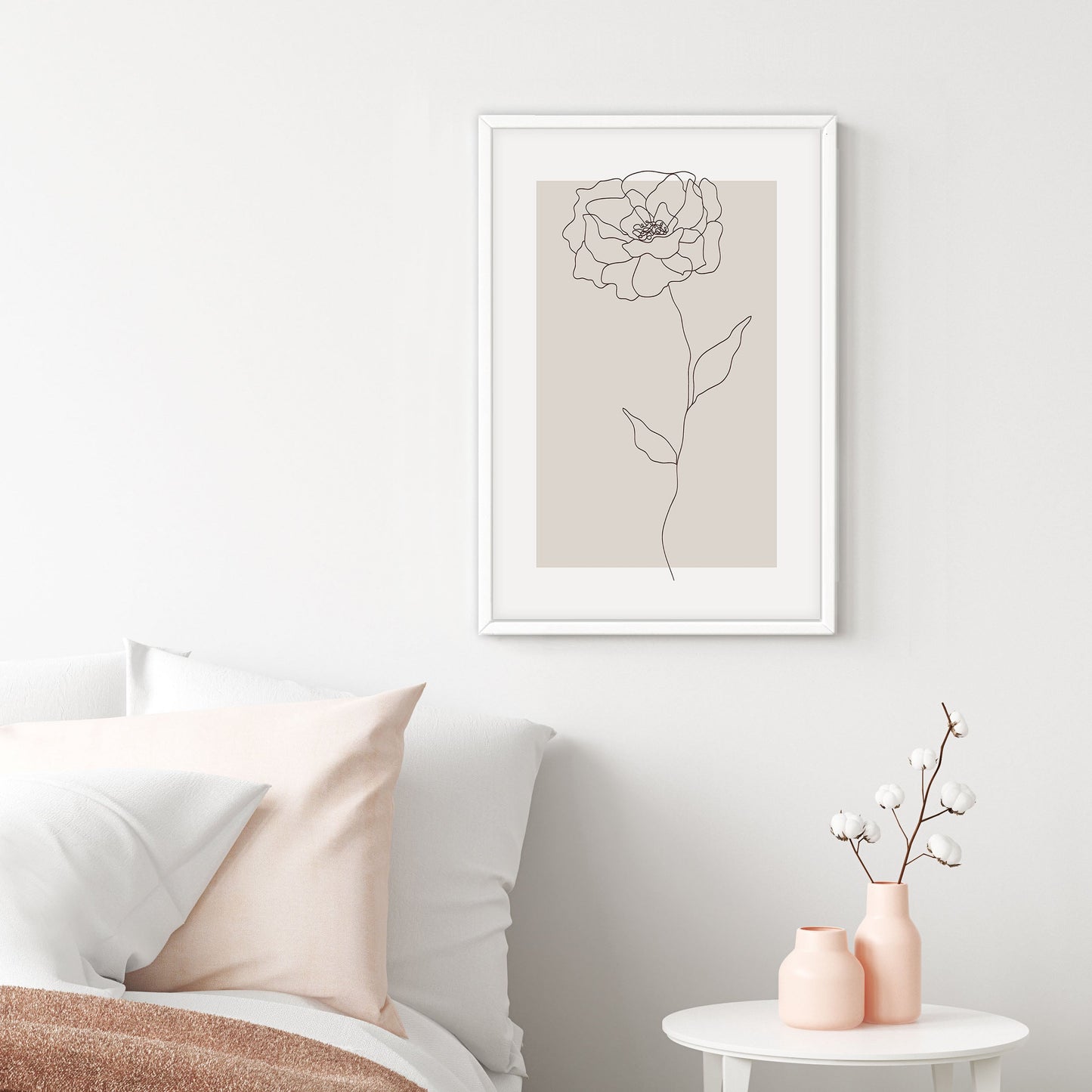 Ethan Taylor 'Flower II Beige' Framed Art Print