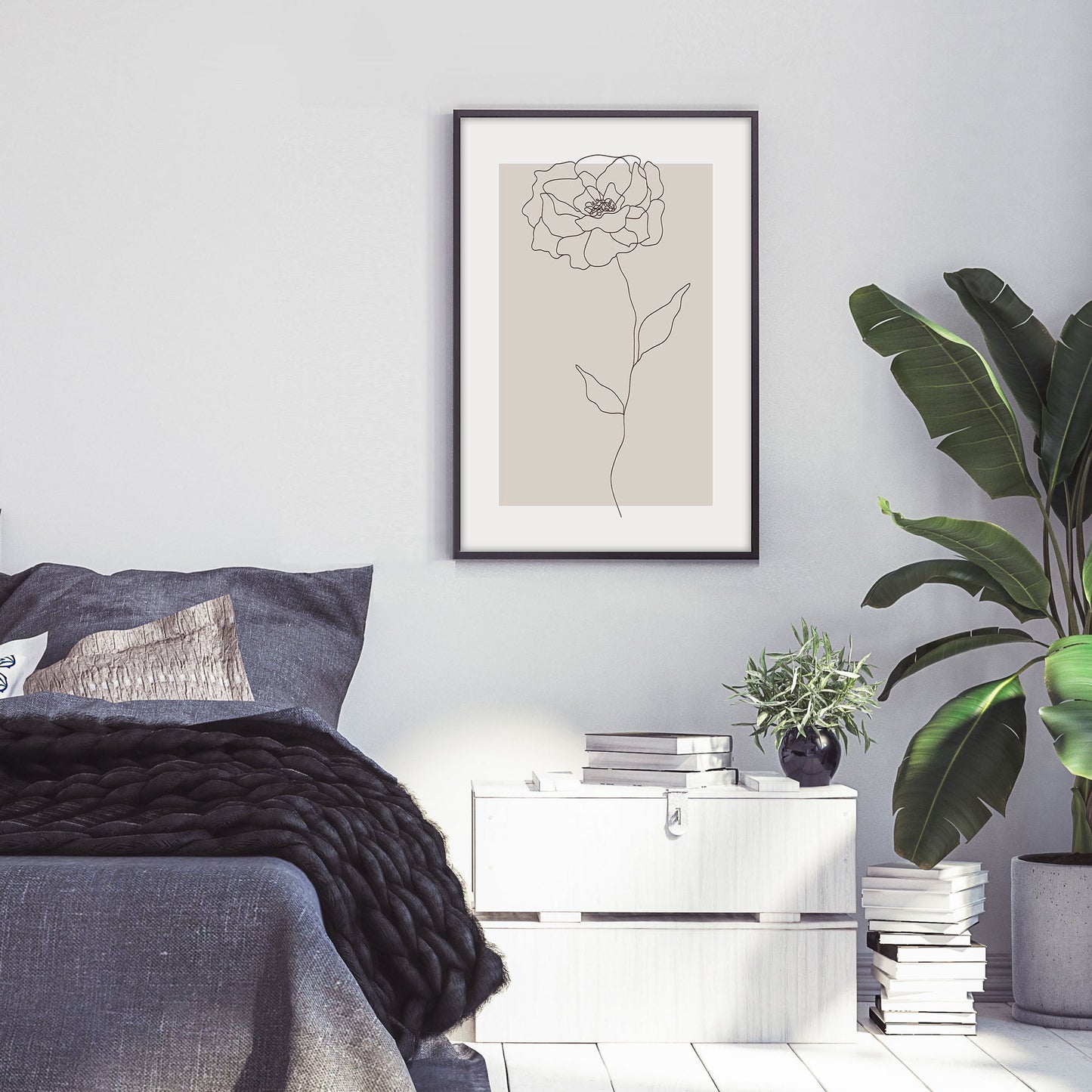 Ethan Taylor 'Flower II Beige' Framed Art Print