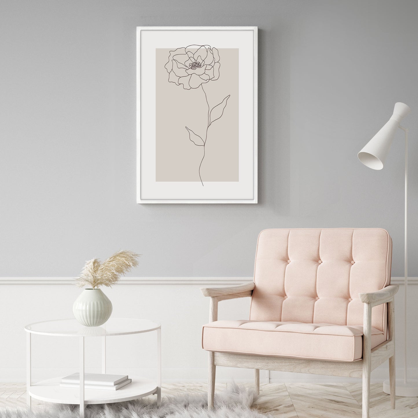 Ethan Taylor 'Flower II Beige' Framed Art Print