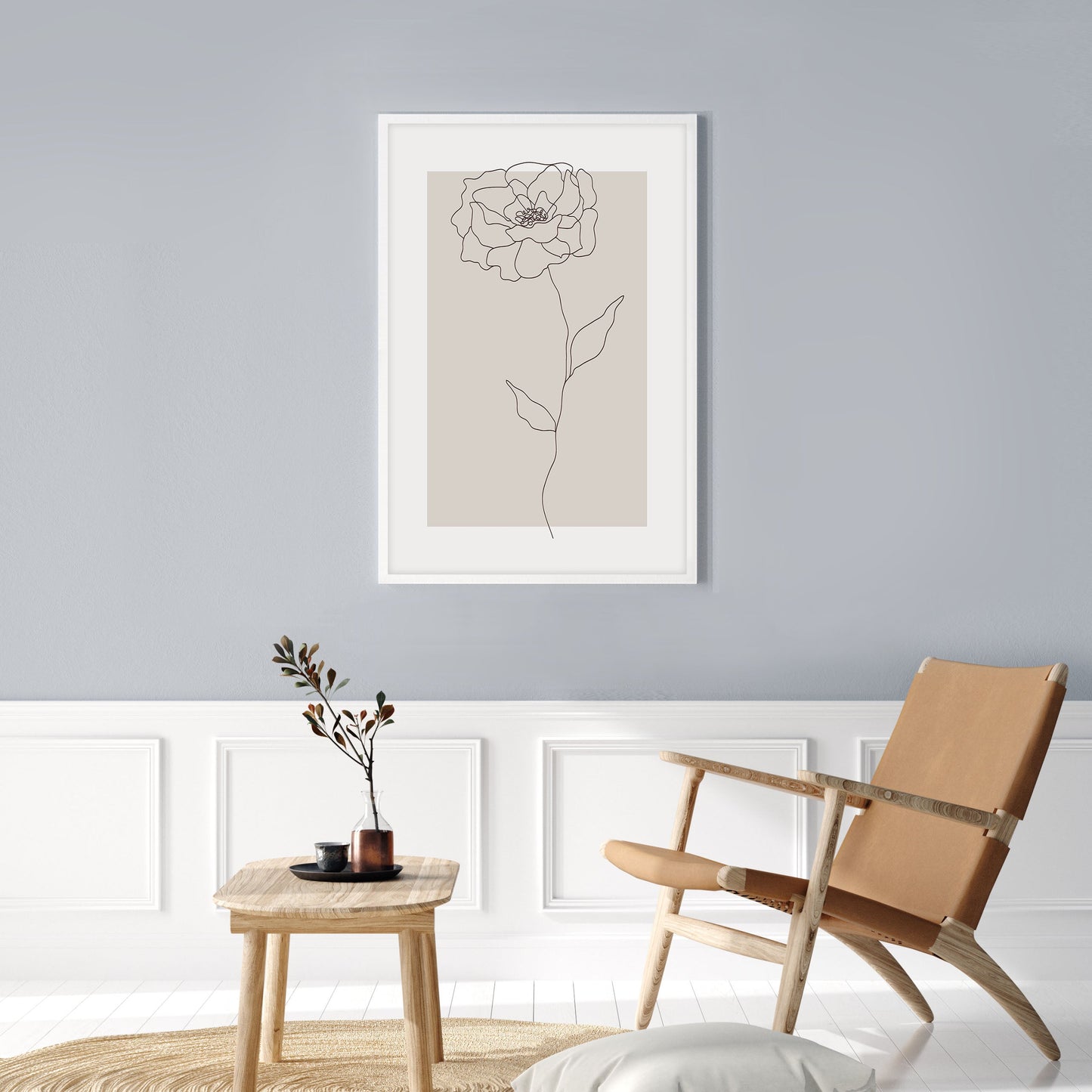 Ethan Taylor 'Flower II Beige' Framed Art Print