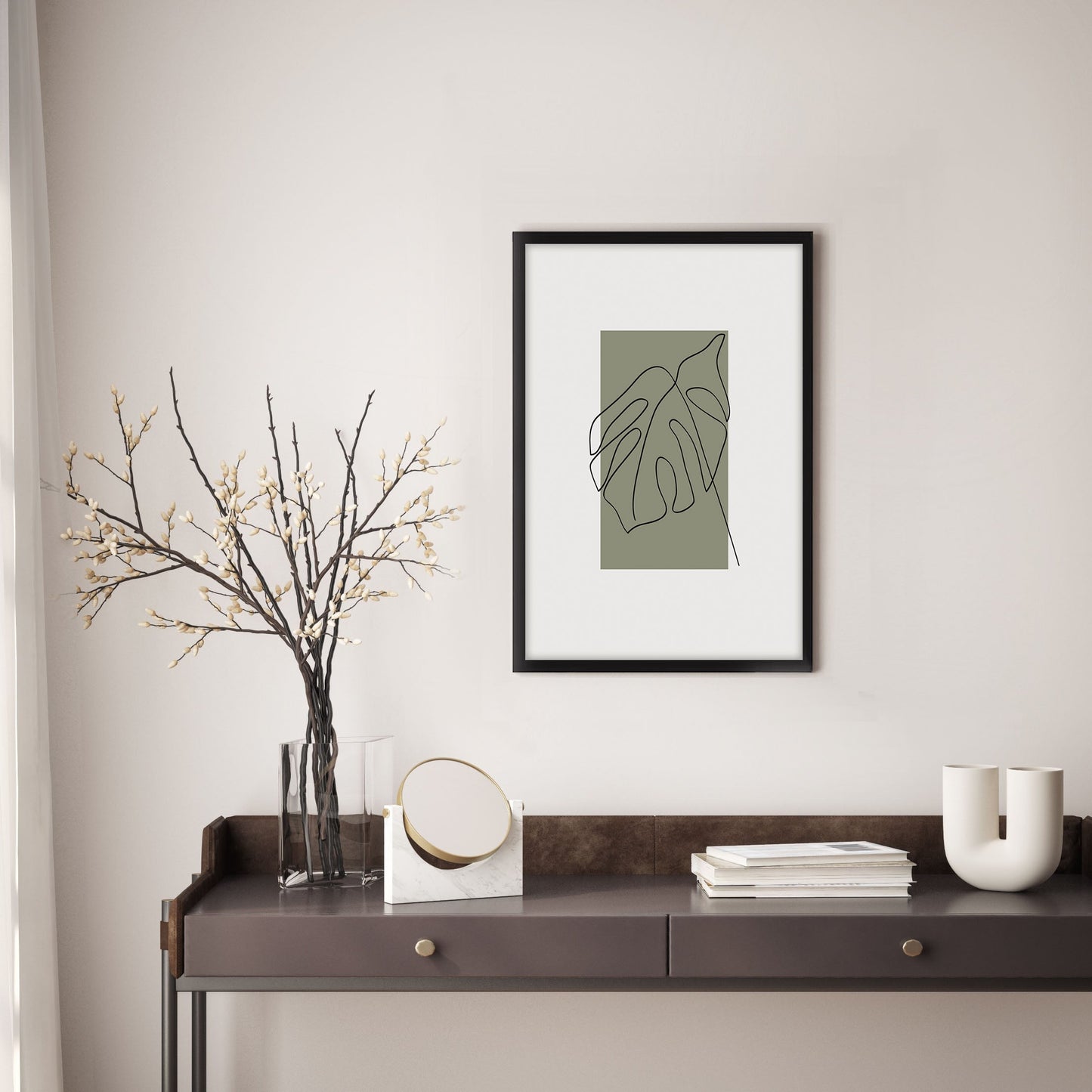 Ethan Taylor 'Plant Minimalist Monstera' Framed Art Print