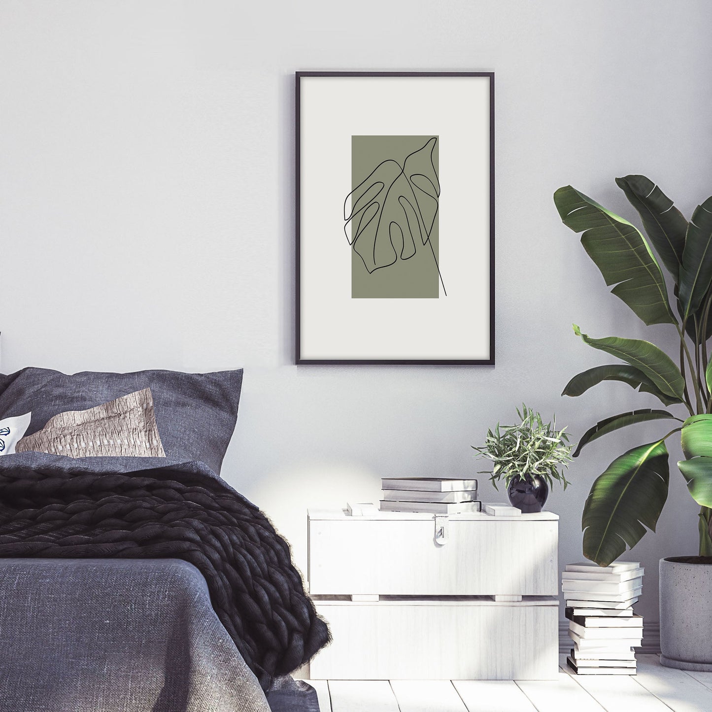 Ethan Taylor 'Plant Minimalist Monstera' Framed Art Print