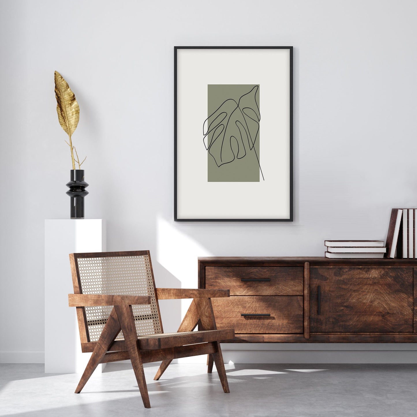 Ethan Taylor 'Plant Minimalist Monstera' Framed Art Print