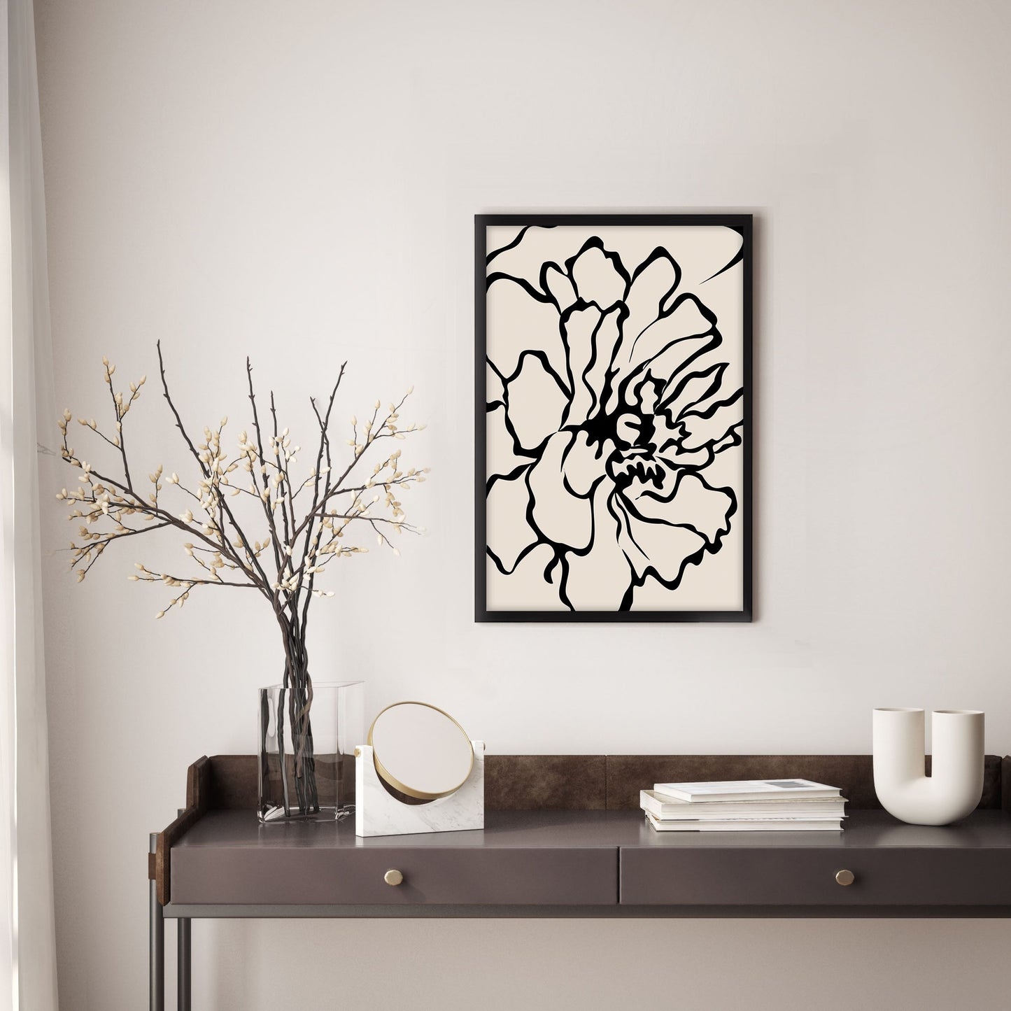 Ethan Taylor 'Flower in Beige' Framed Art Print