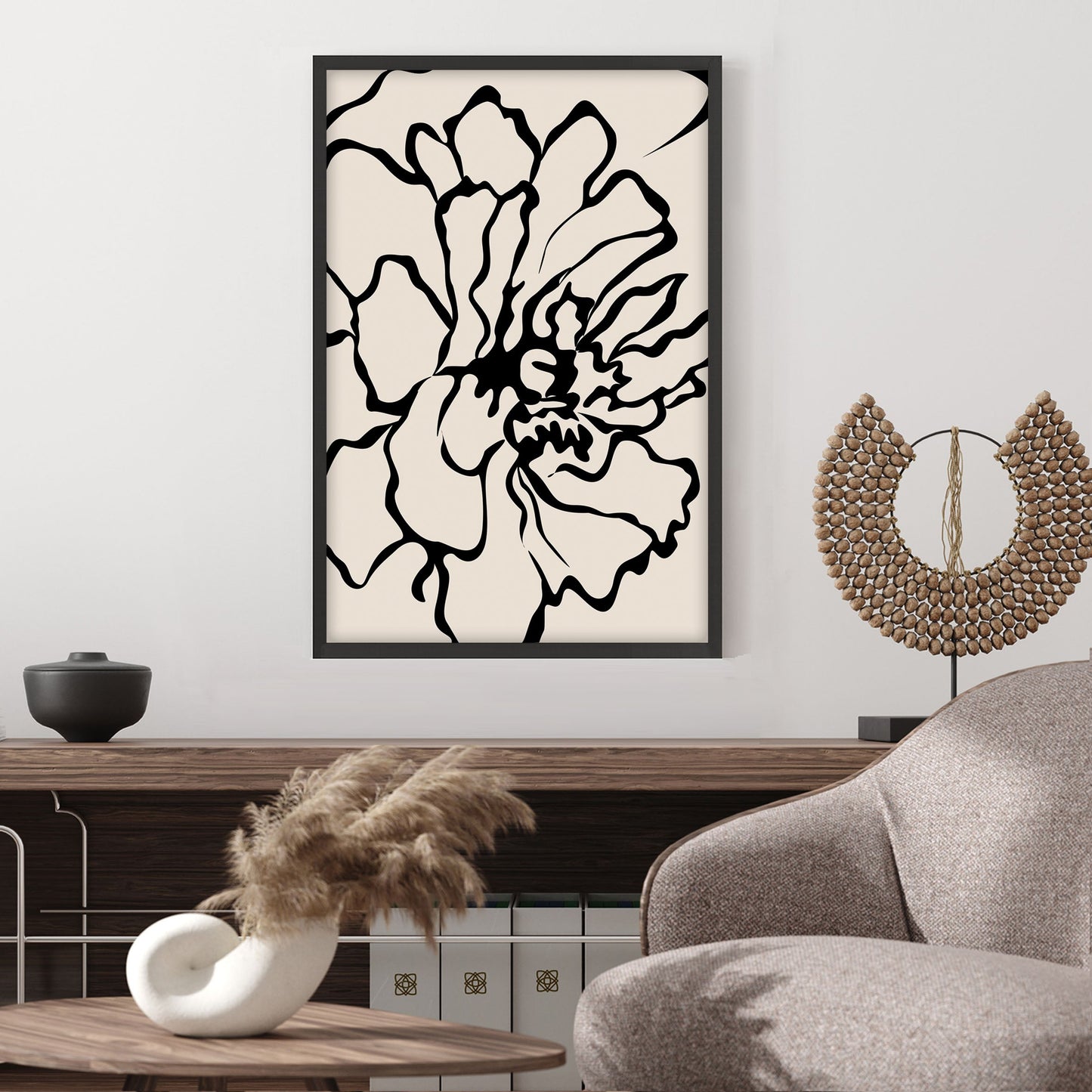 Ethan Taylor 'Flower in Beige' Framed Art Print