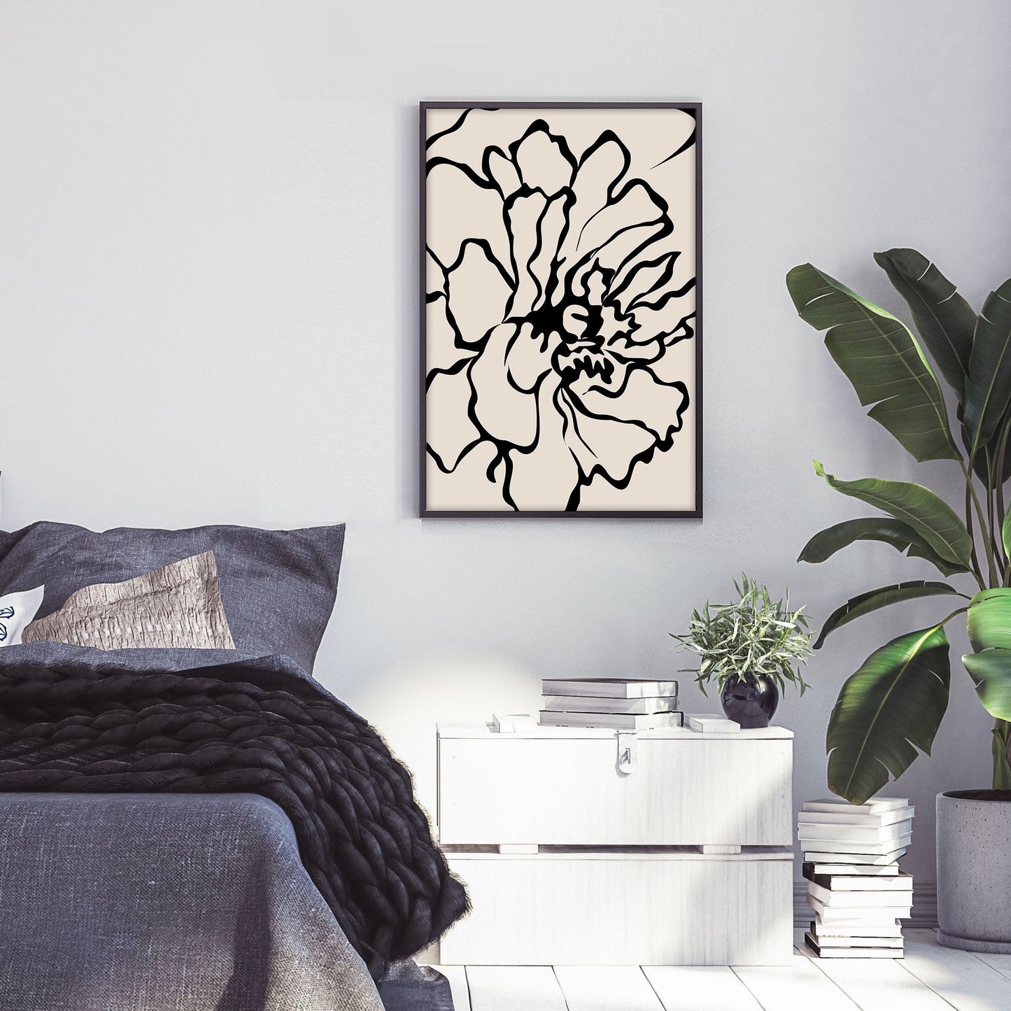 Ethan Taylor 'Flower in Beige' Framed Art Print