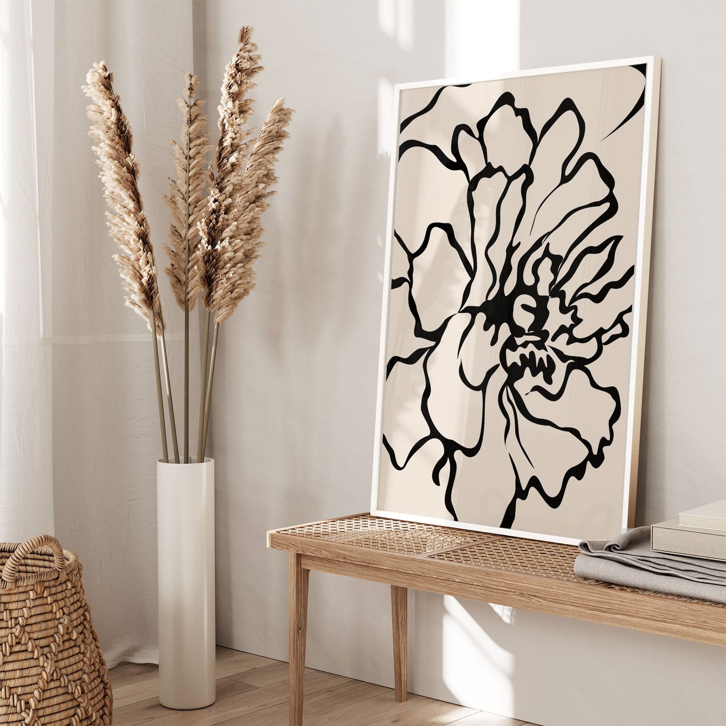 Ethan Taylor 'Flower in Beige' Framed Art Print