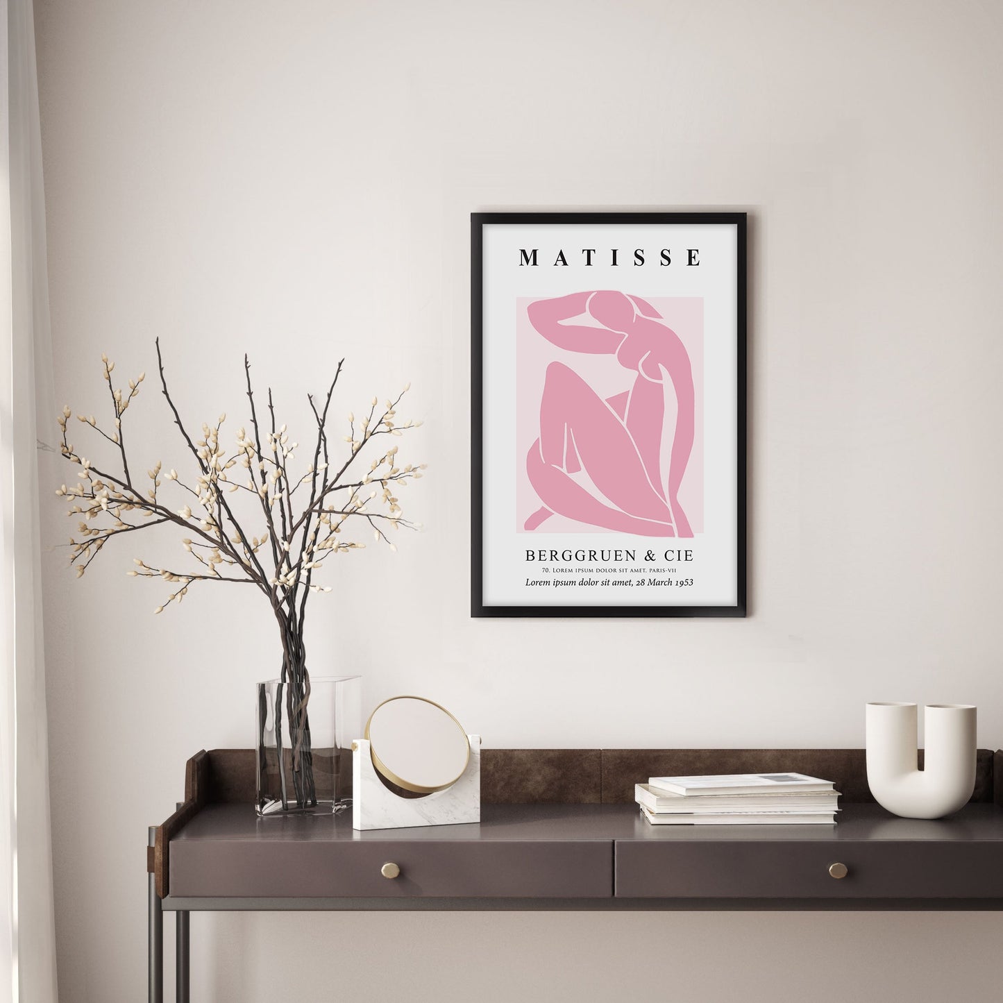 Ethan Taylor 'Henri Matisse Woman in Pastel Pink' Framed Art Print