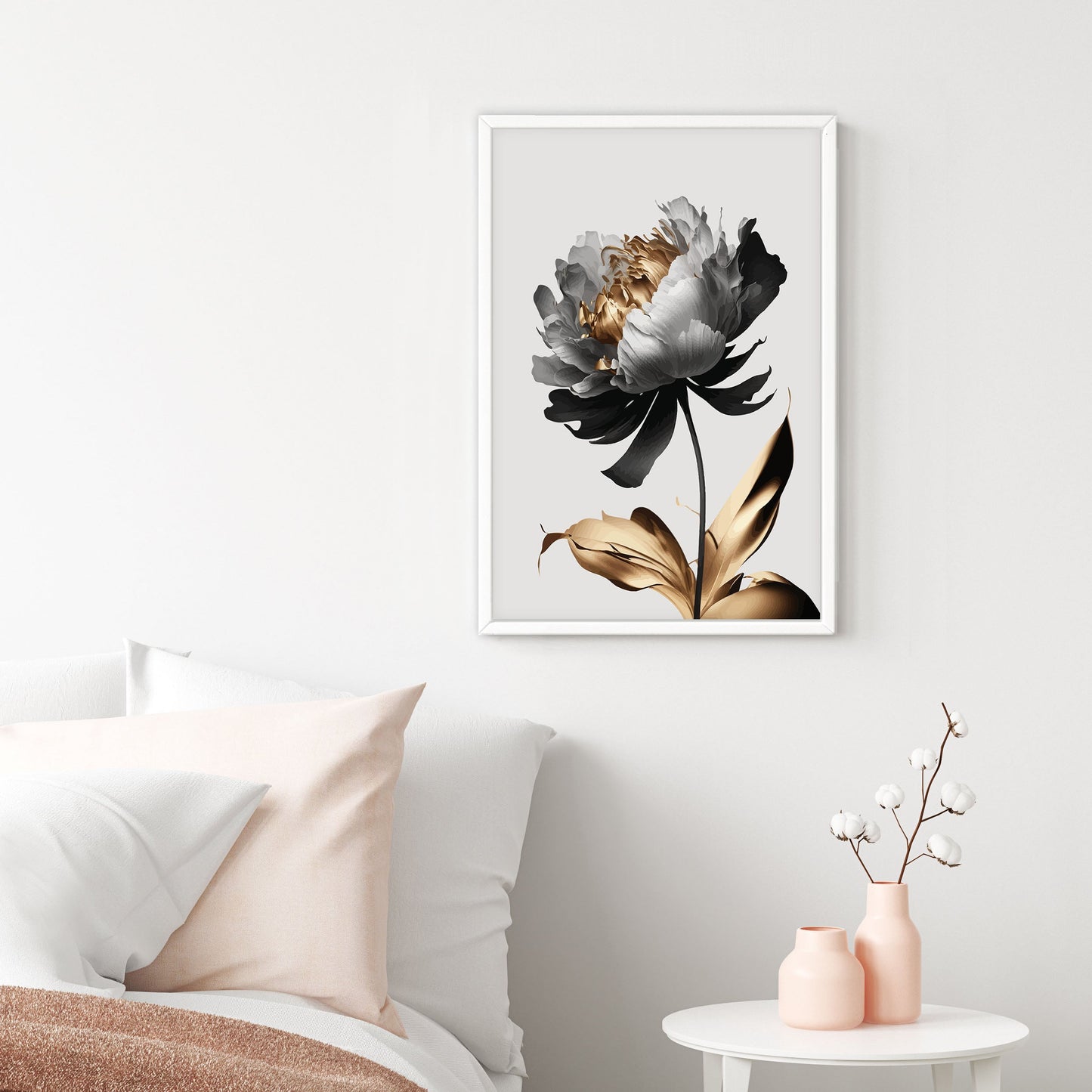 Ethan Taylor 'White and Gold Flower' Framed Art Print