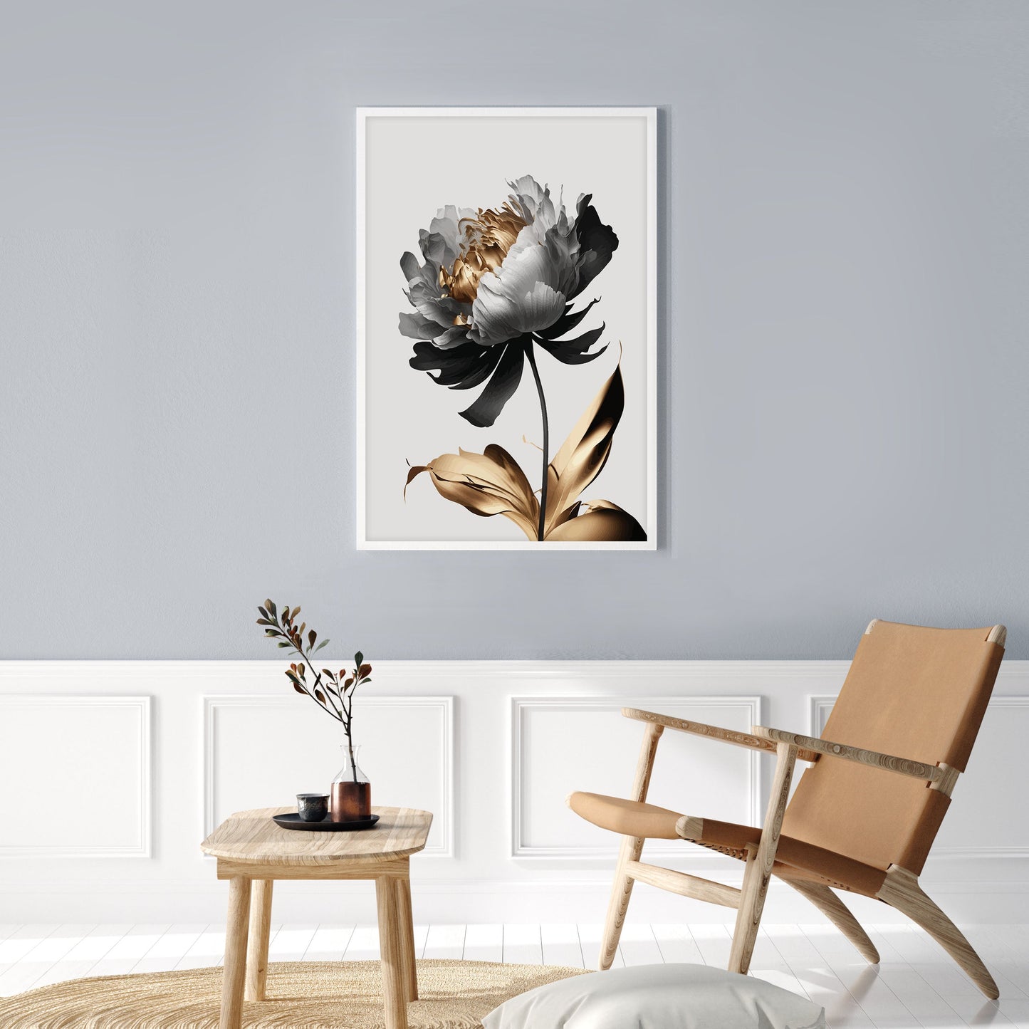 Ethan Taylor 'White and Gold Flower' Framed Art Print