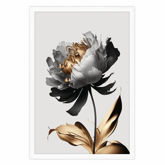 Ethan Taylor 'White and Gold Flower' Framed Art Print