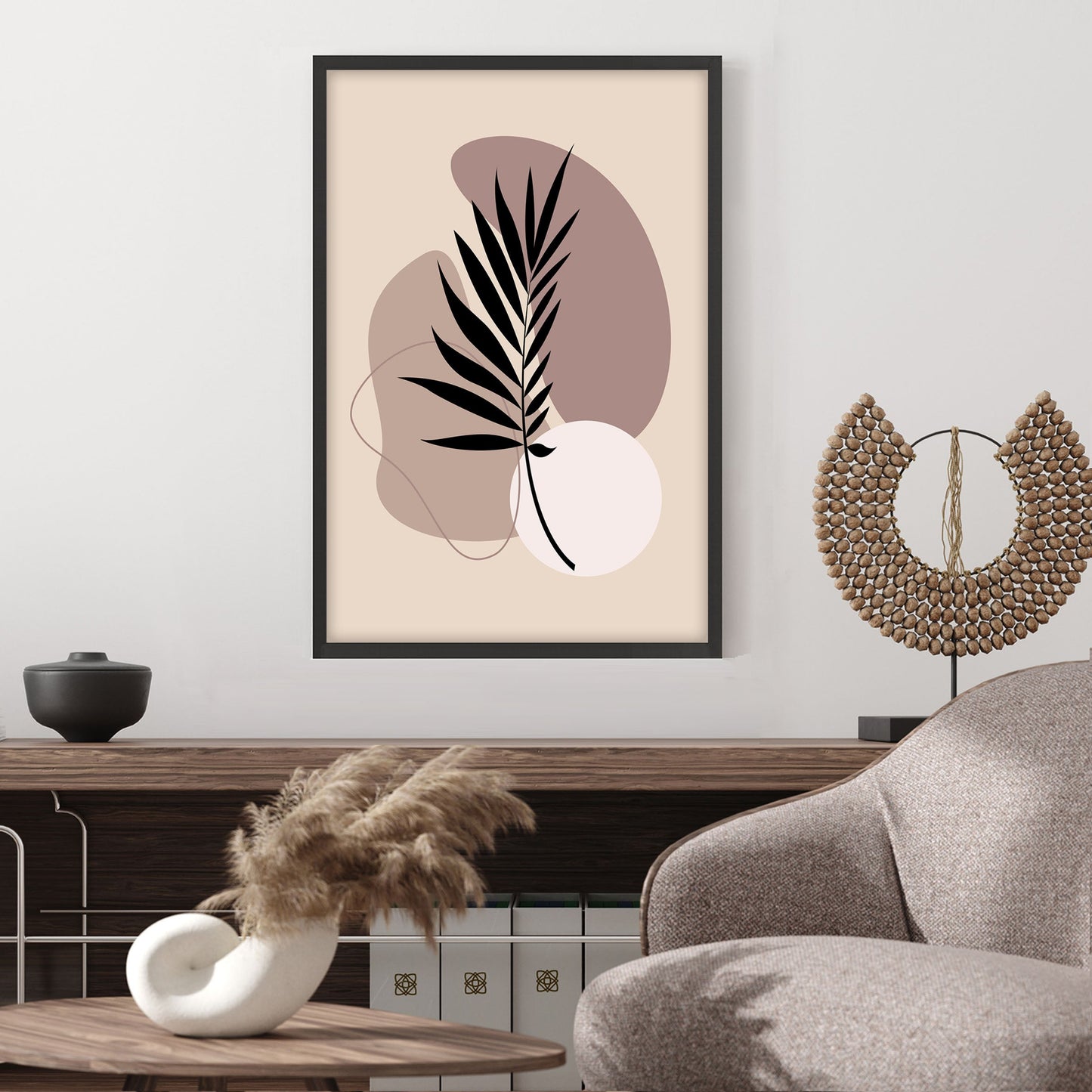 Ethan Taylor 'Leaf in Beige' Framed Art Print